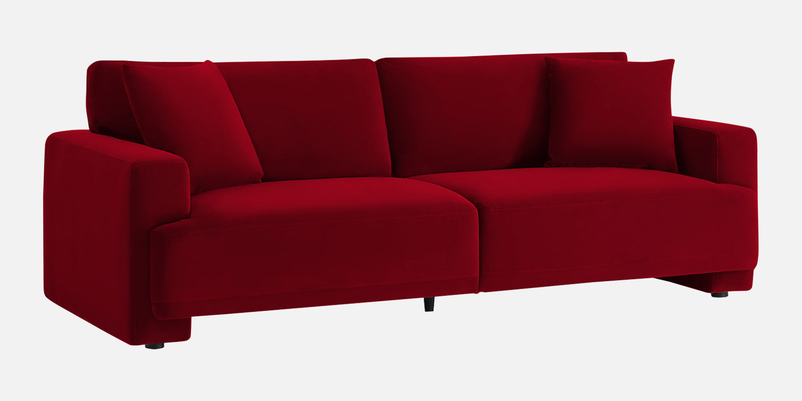 Kosta Velvet 3 Seater Sofa In Cherry red Colour - Febonic Living