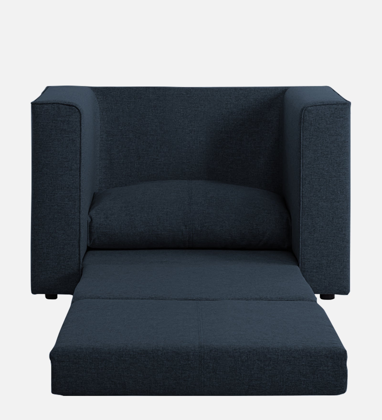 Kenia Fabric 1 Seater Foldable Sofa Cum Bed In Denim Blue Colour - Febonic Living