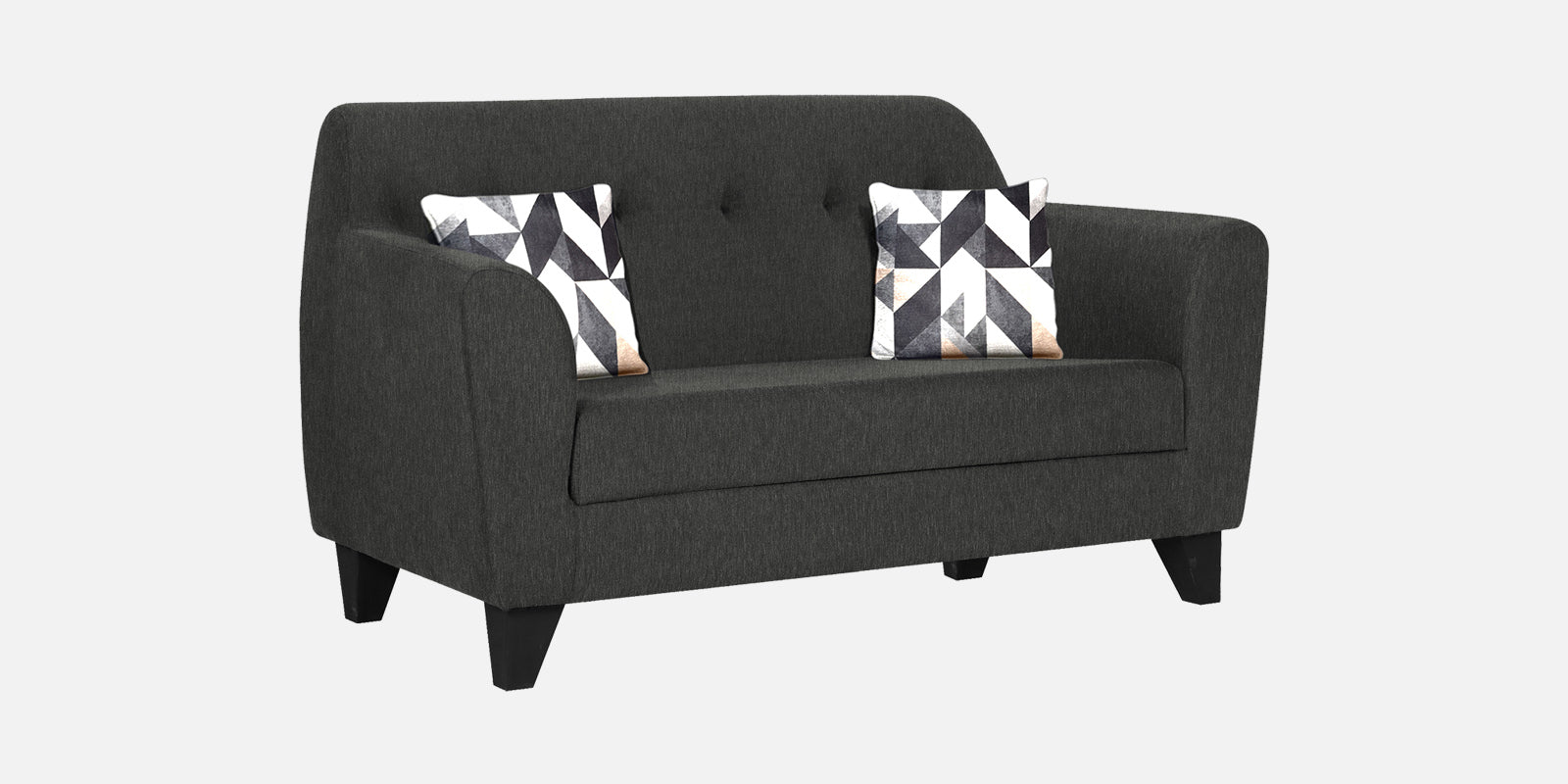Melaan Fabric 2 Seater Sofa In Charcoal Grey Colour