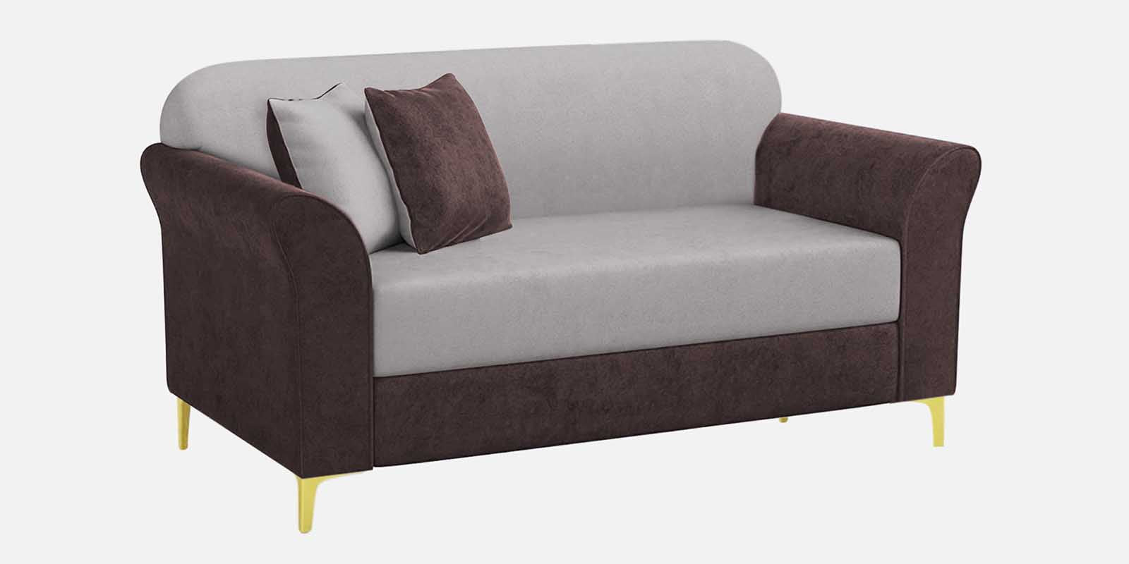 Jordan Velvet 2 Seater Sofa In Mocha Brown And Concreate Grey Colour - Febonic Living