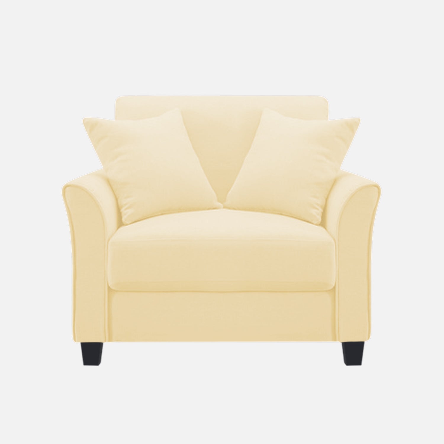 Daroo Velvet 1 Seater Sofa In Sandy Beige Colour - Febonic Living