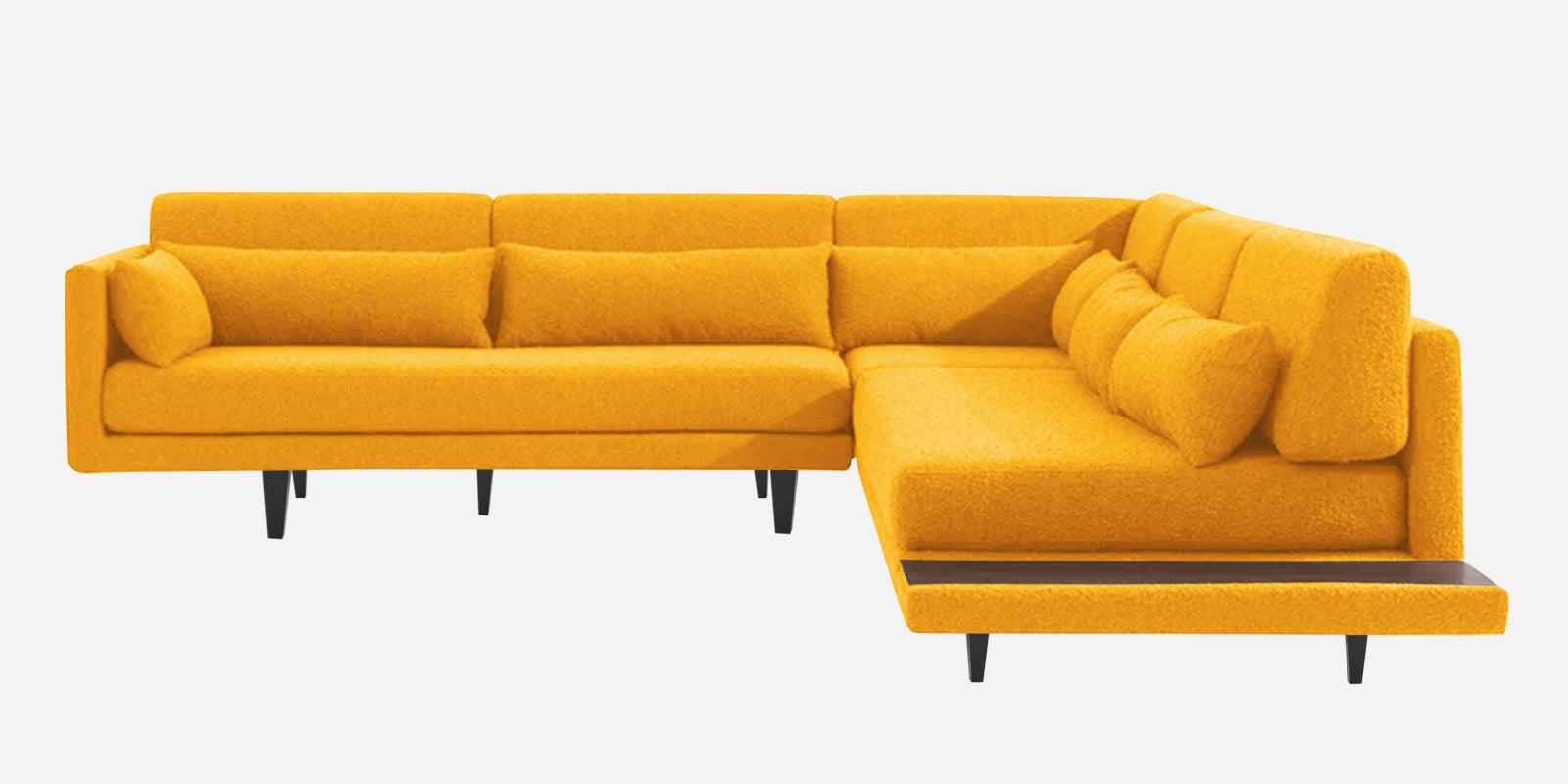 Malta Fabric 6 Seater LHS Corner Sofa In Bold yellow Colour - Febonic Living