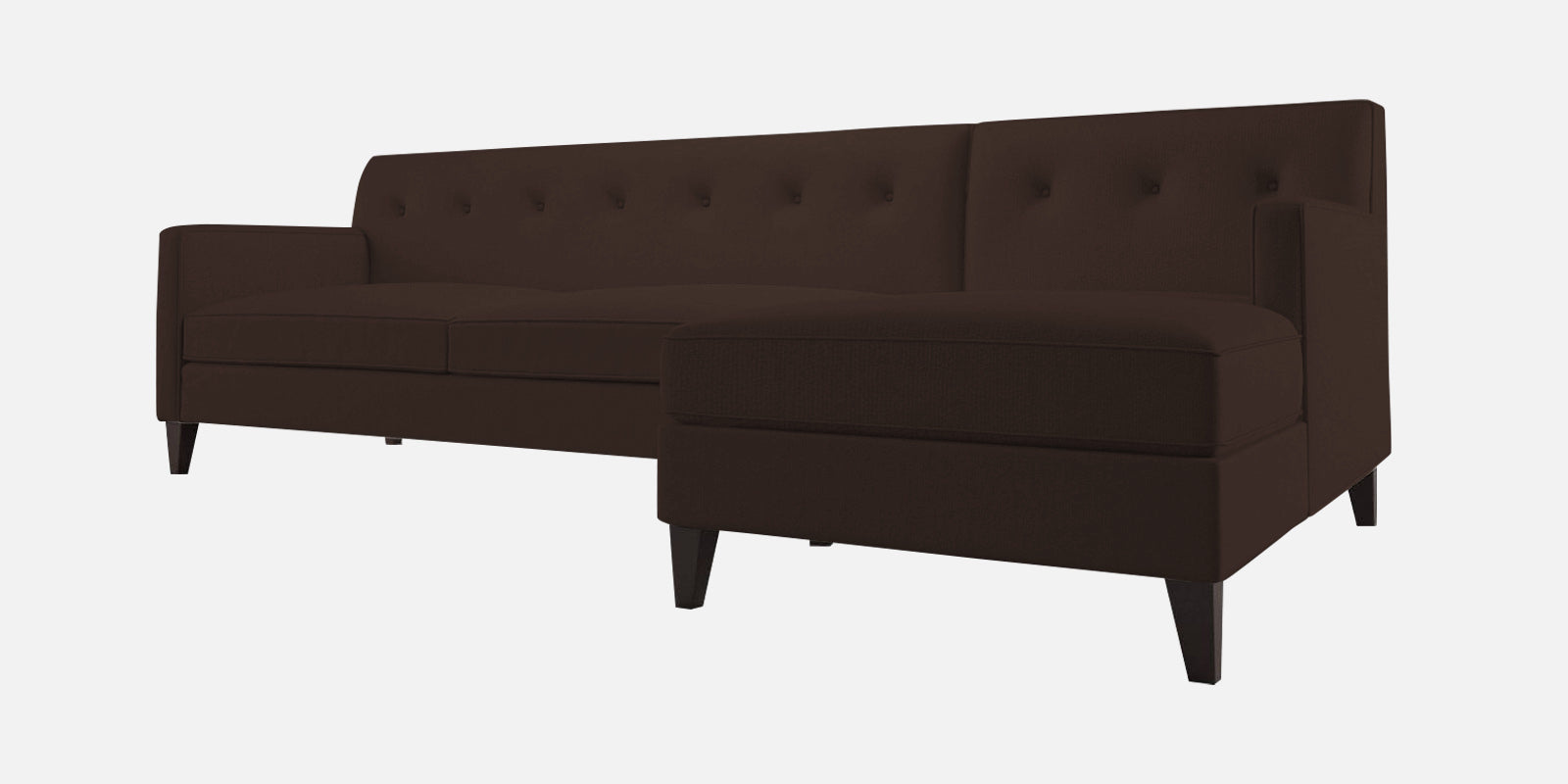 Miller Fabric LHS Sectional Sofa (3+Lounger) In Coffee Brown Colour - Febonic Living