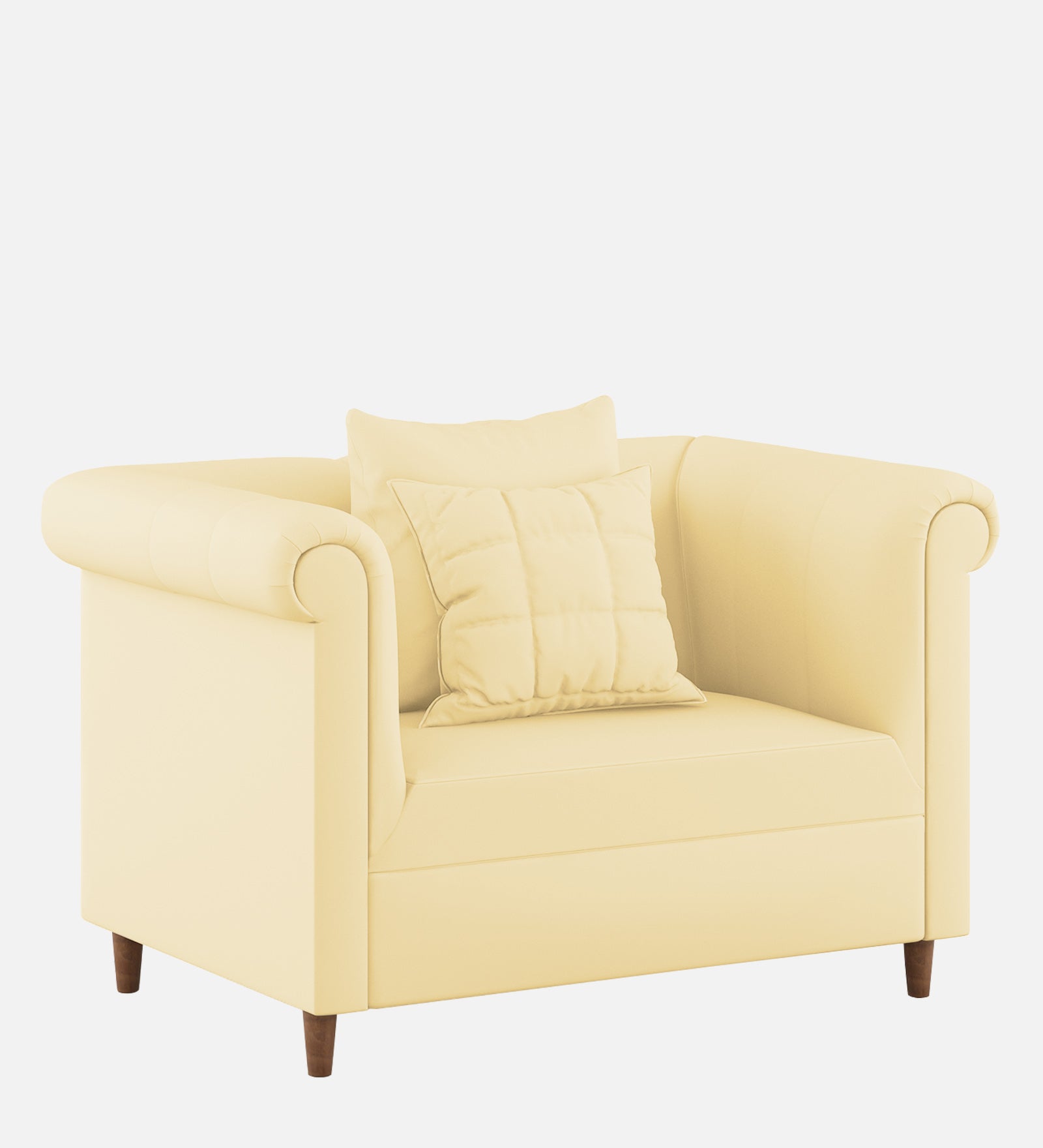 Rubi Velvet 1 Seater Sofa In Sandy Beige Colour - Febonic Living