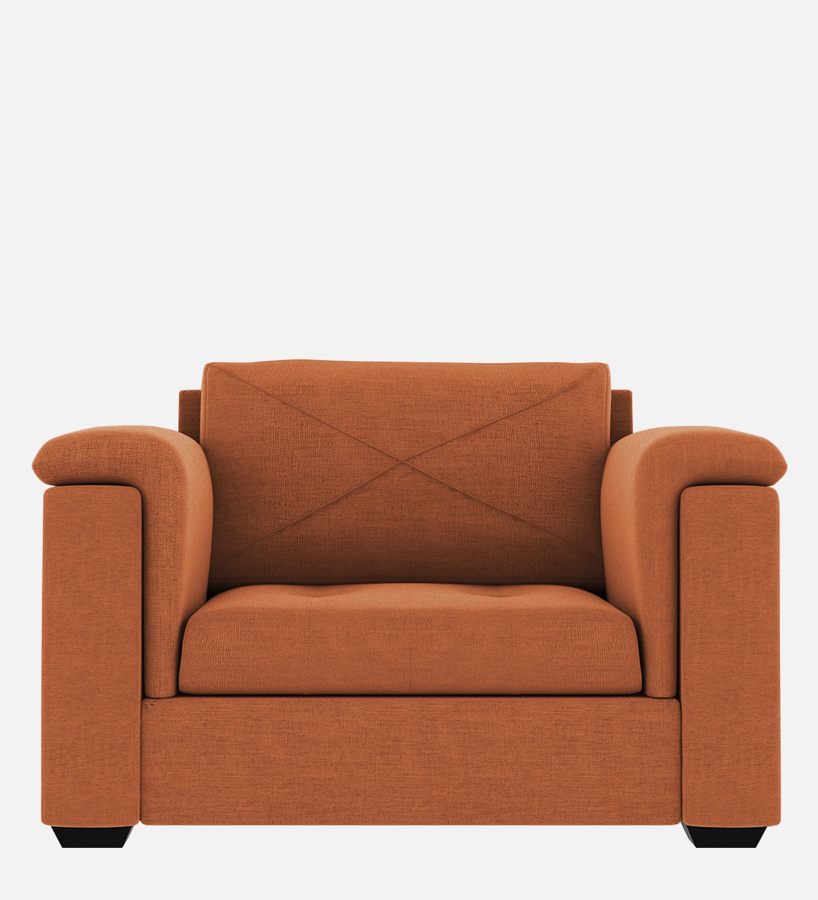 Andres Fabric 1 Seater Sofa In Safforn Orange Colour - Febonic Living