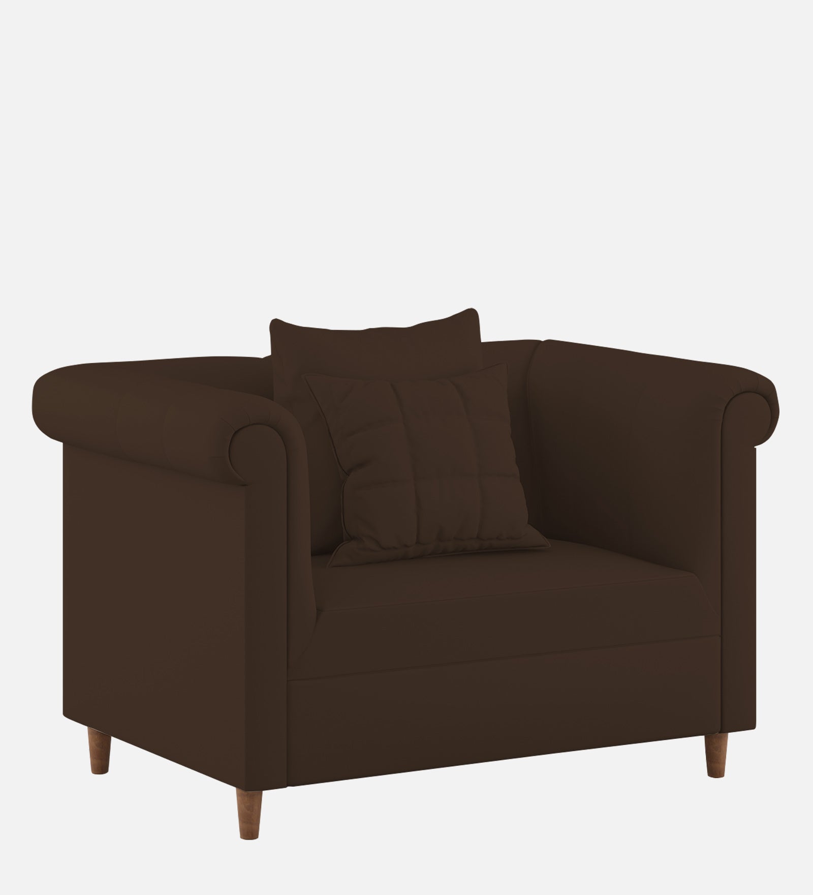 Rubi Velvet 1 Seater Sofa In Chocolate Brown Colour - Febonic Living