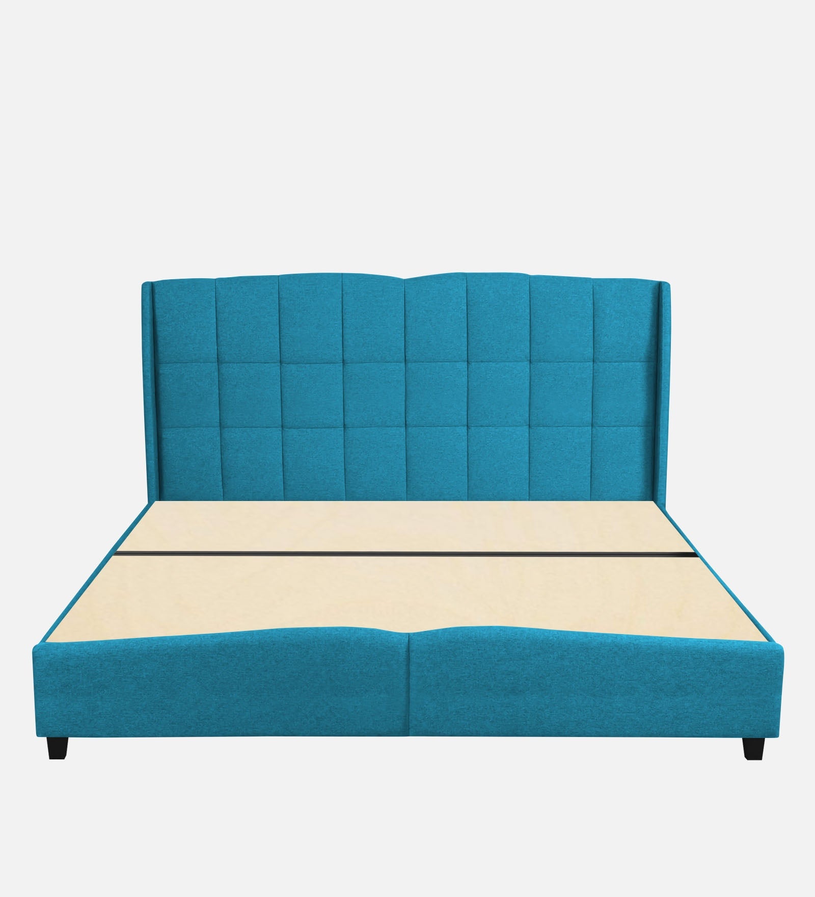 Jovi Velvet Upholstered King Size Bed In Aqua Blue Colour - Febonic Living