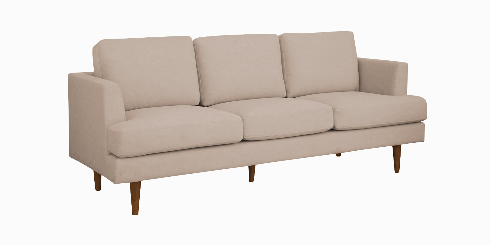 Motra Velvet 3 Seater Sofa In Camel Beige Colour - Febonic Living