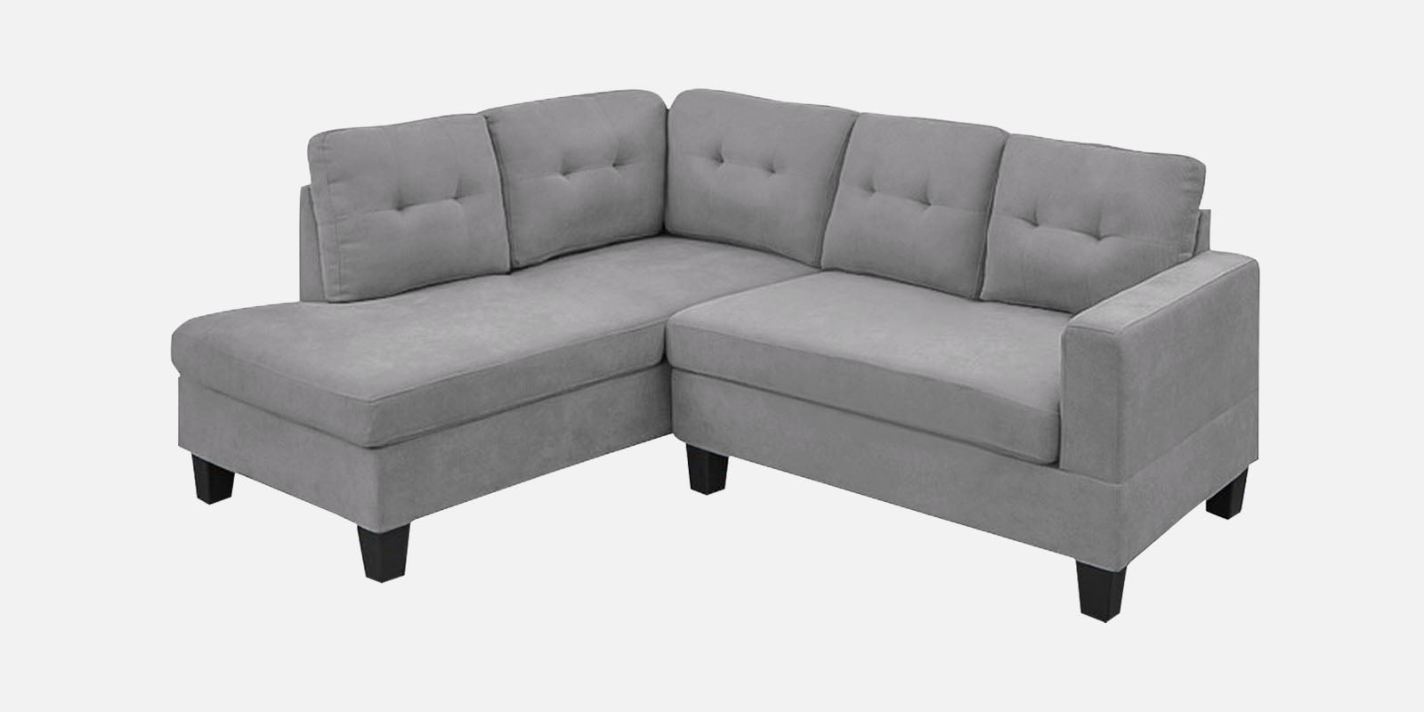 Thomas Fabric RHS Sectional Sofa (2+Lounger) In Lit Grey Colour - Febonic Living