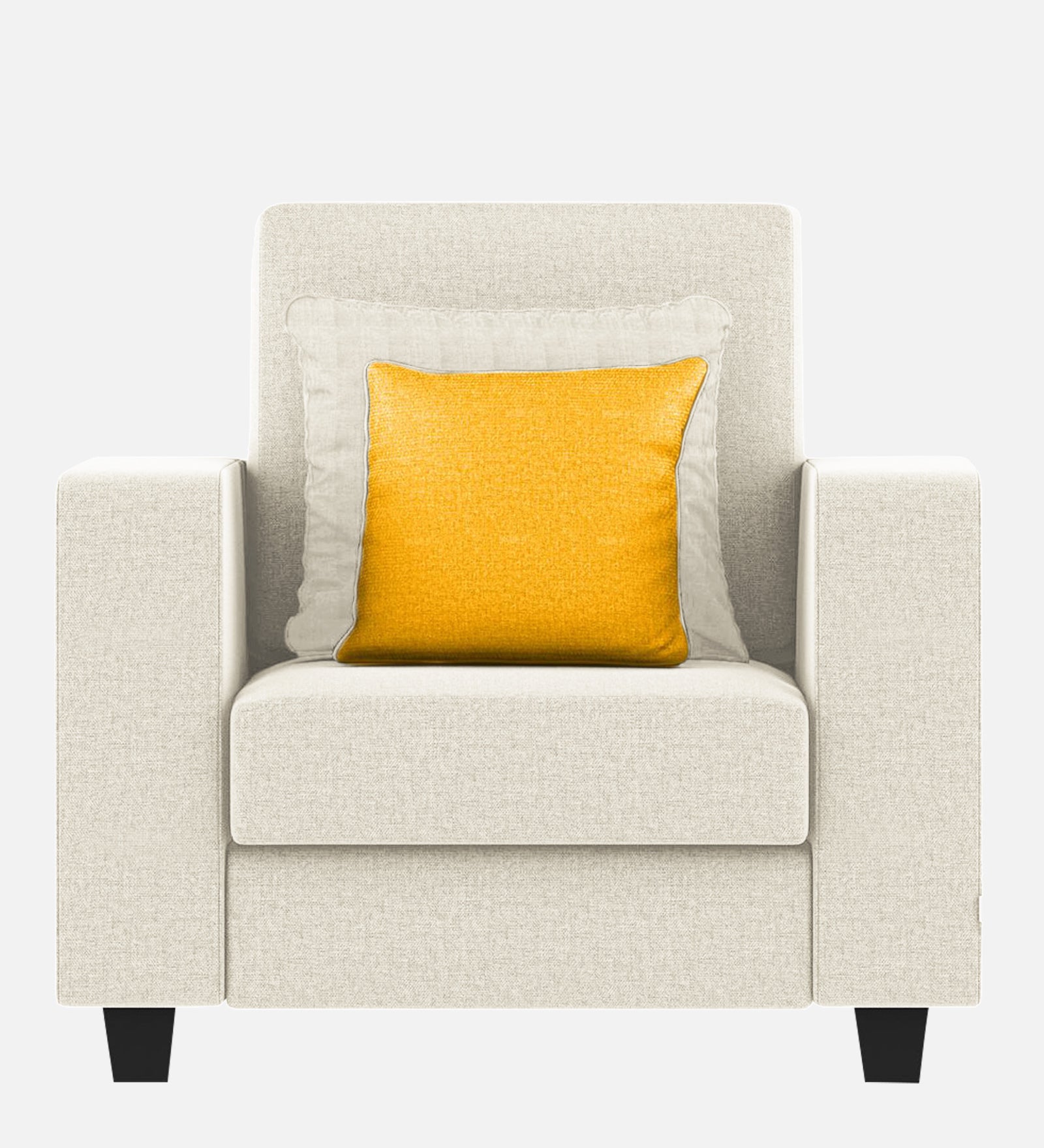 Nabi Fabric 1 Seater Sofa In Ivory cream Colour - Febonic Living