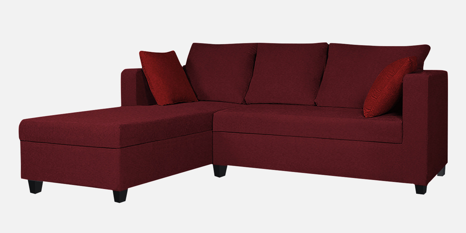 Nebula Fabric RHS Sectional Sofa (2+Lounger) In Blood Maroon Colour - Febonic Living