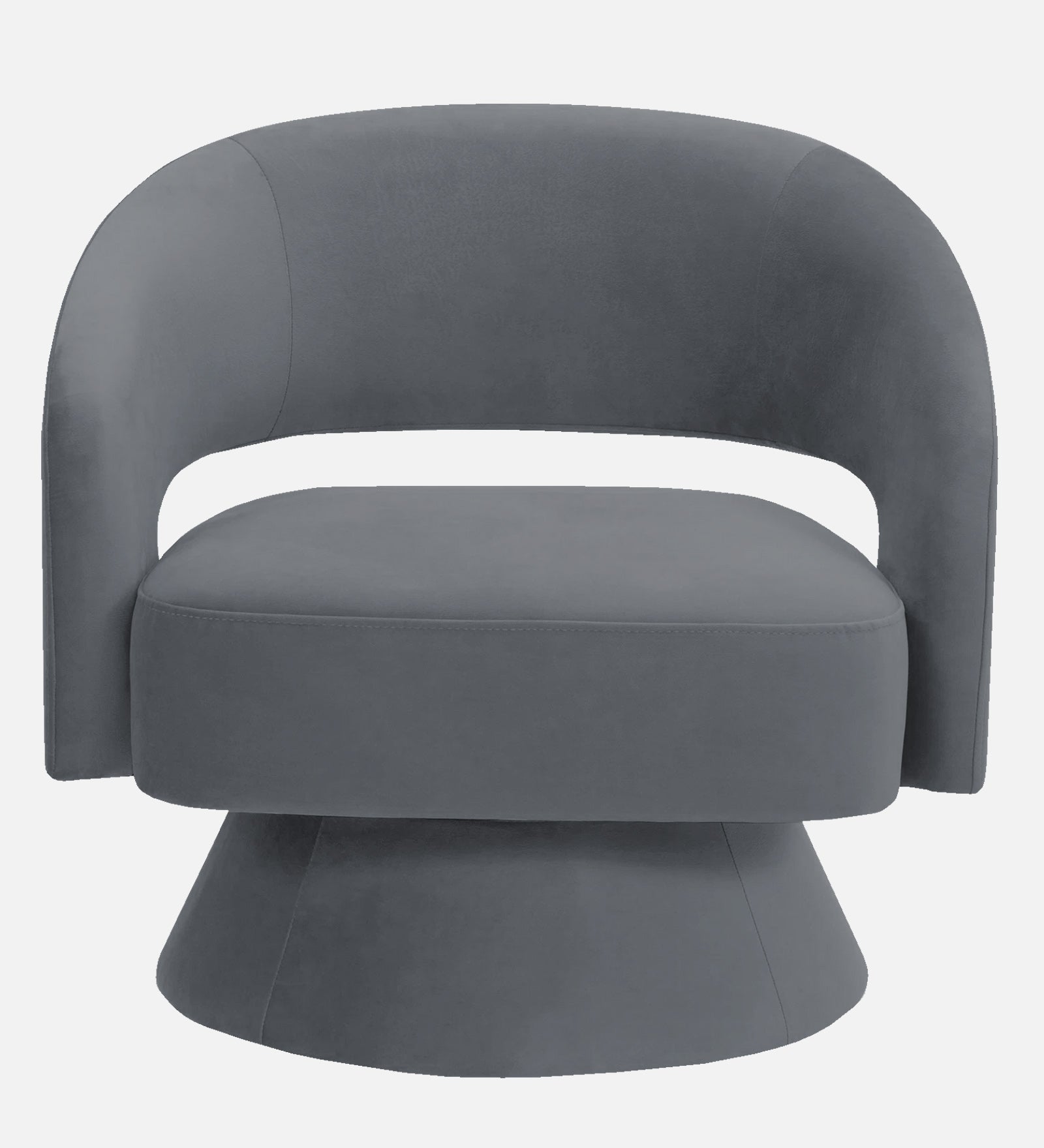 Pendra Velvet Swivel Chair In Pubble Grey Colour - Febonic Living