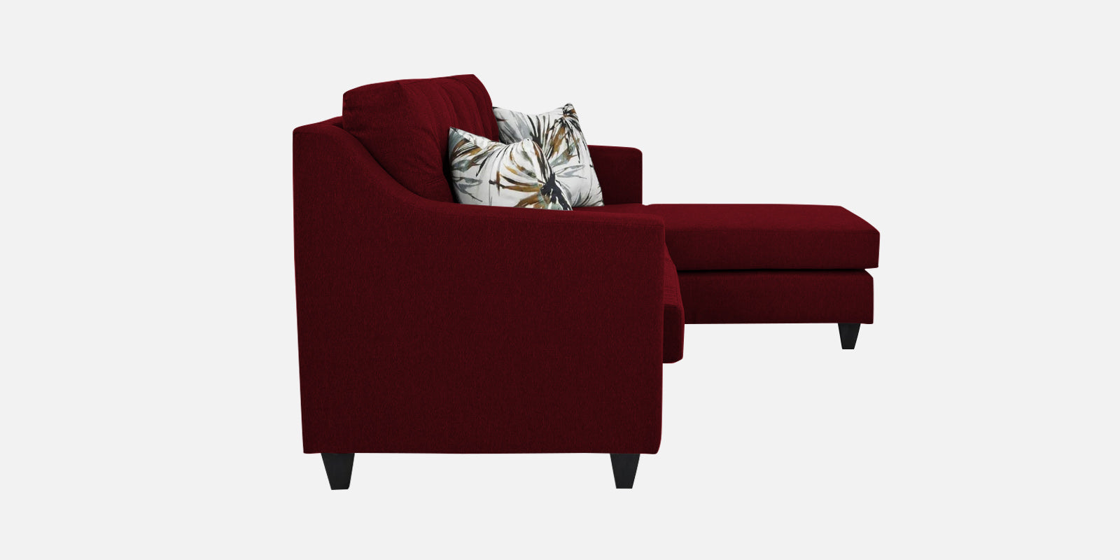 Welly Fabric LHS Sectional Sofa (3+Lounger) In Ruby Red Colour - Febonic Living
