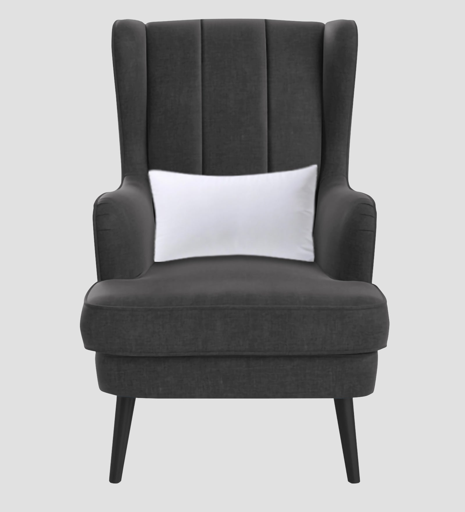 Niya Velvet Wing Chair In Davy Grey Colour - Febonic Living