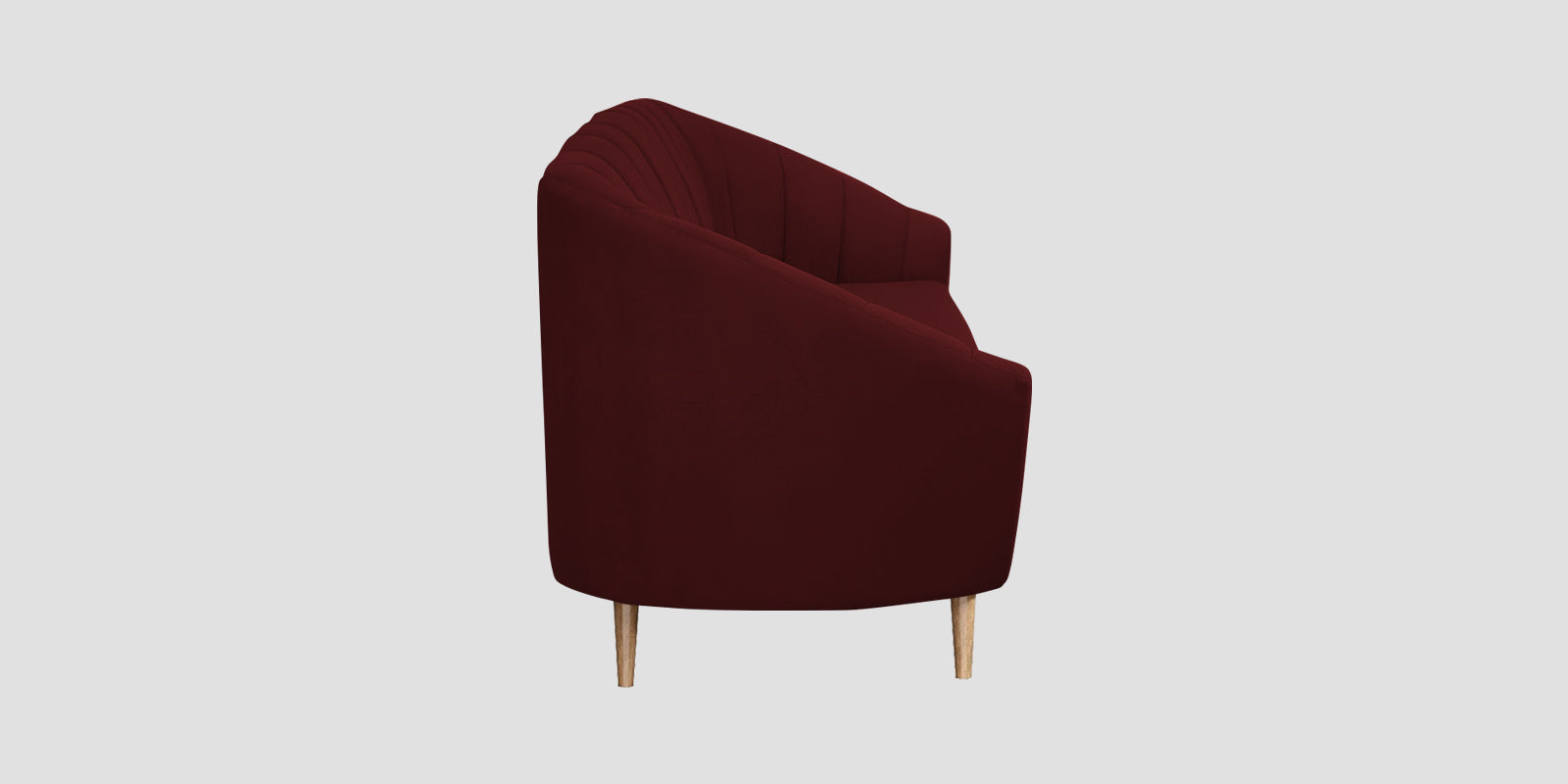 Kaylee Velvet 3 Seater Sofa In Blood Maroon Colour - Febonic Living