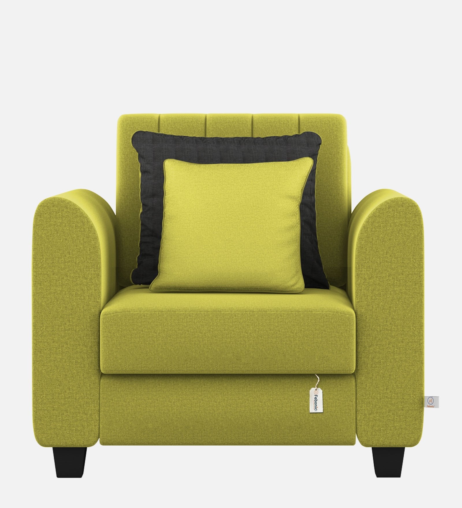 Cosmic Fabric 1 Seater Sofa In Parrot Green Colour - Febonic Living