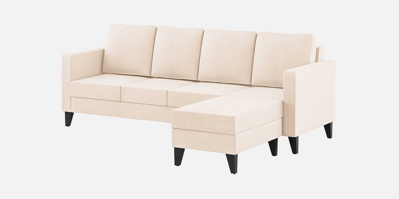 Nori Fabric LHS Sectional Sofa (3+Lounger) In Woom Beige Colour - Febonic Living