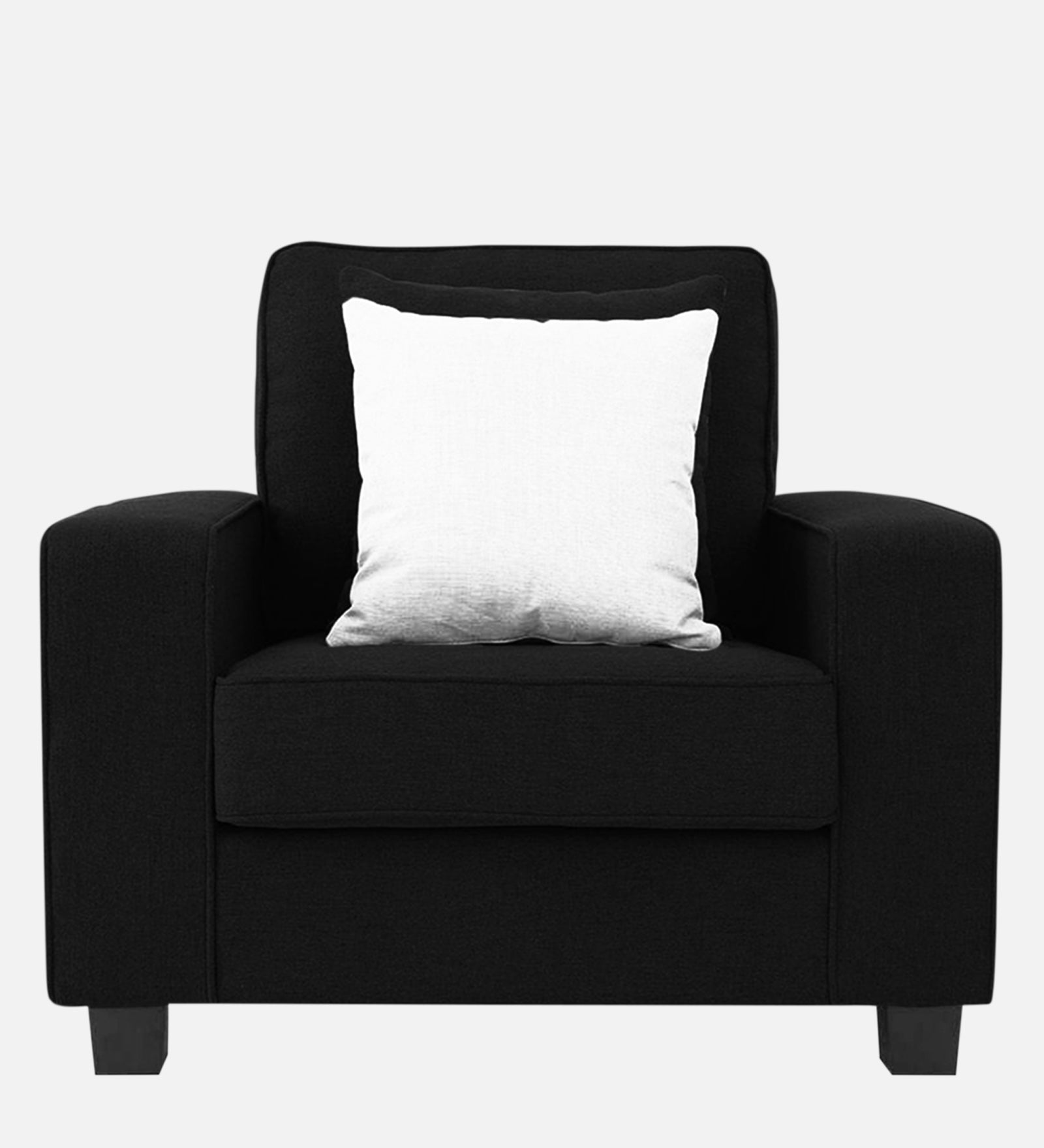 Ladybug Fabric 1 Seater Sofa In Zed Black Colour - Febonic Living