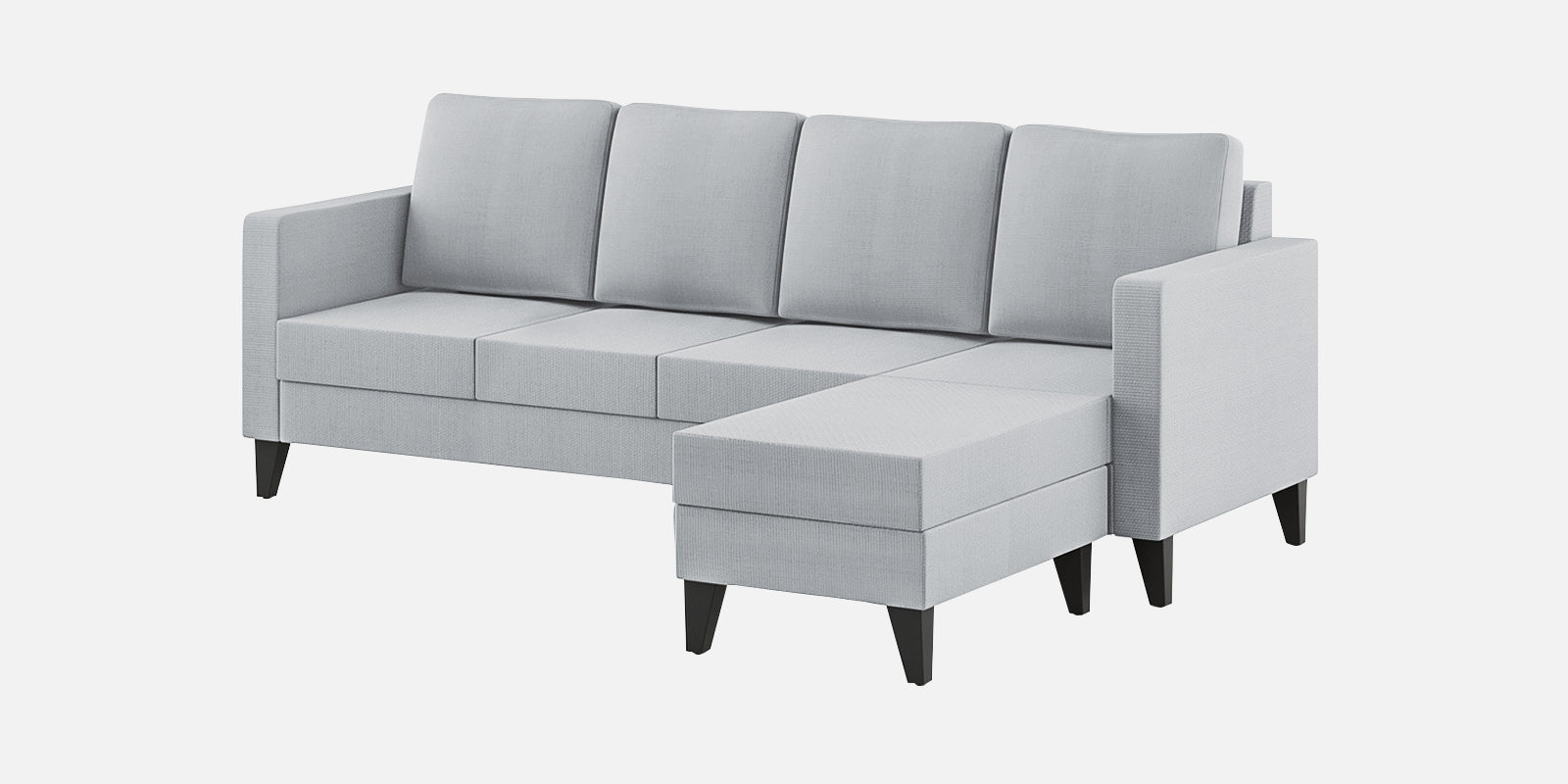 Nori Fabric LHS Sectional Sofa (3+Lounger) In Coin Grey Colour - Febonic Living