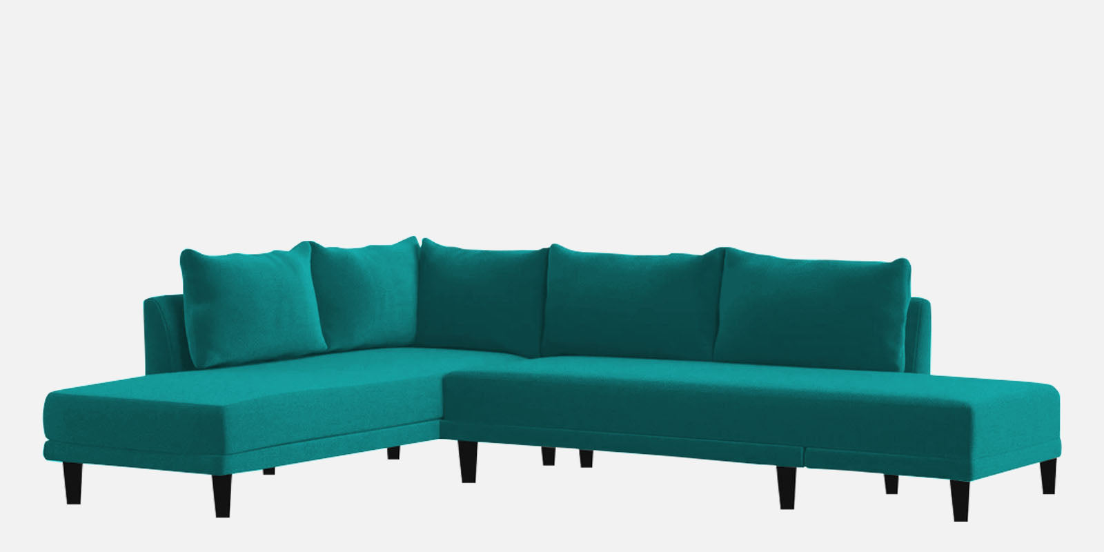 Ira Fabric RHS 6 Seater Convertible Sofa Cum Bed In Sea Green Colour - Febonic Living