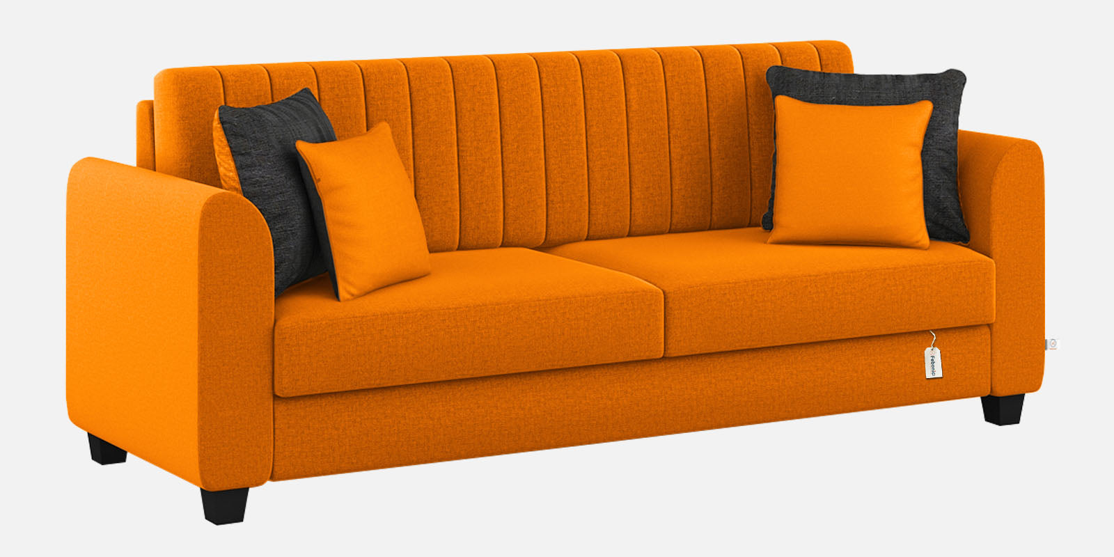 Cosmic Fabric 3 Seater Sofa In Vivid Orange Colour - Febonic Living