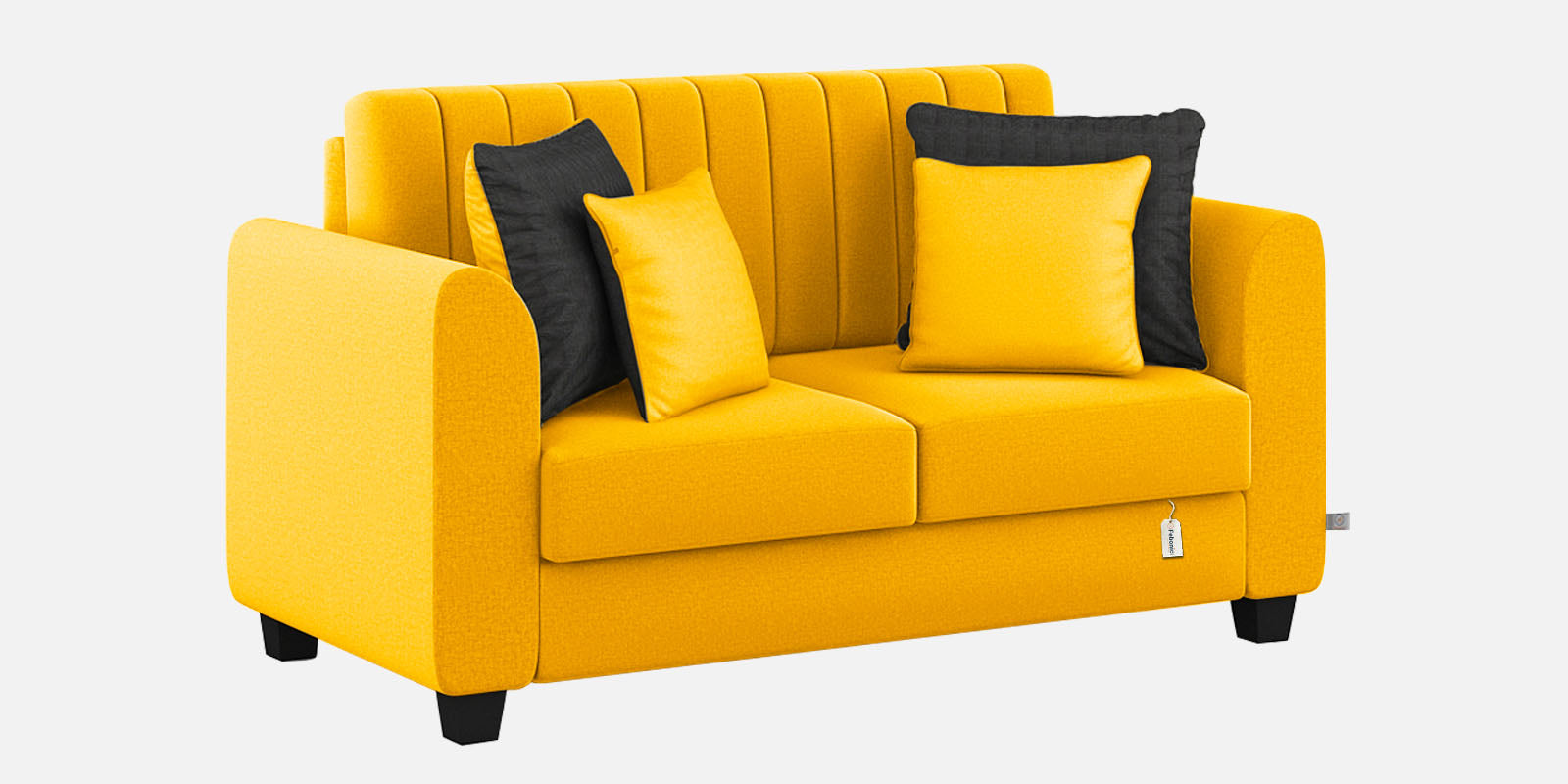 Cosmic Fabric 2 Seater Sofa In Bold Yellow Colour - Febonic Living