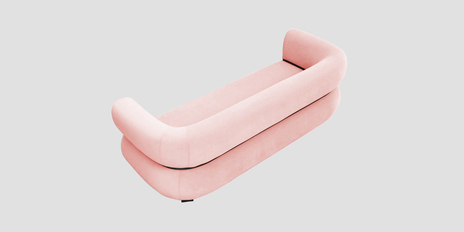 Kula Velvet 3 Seater Sofa In Millennial Pink Colour - Febonic Living
