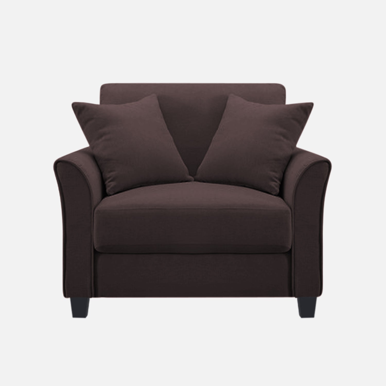 Daroo Velvet 1 Seater Sofa In Mocha Brown Colour - Febonic Living