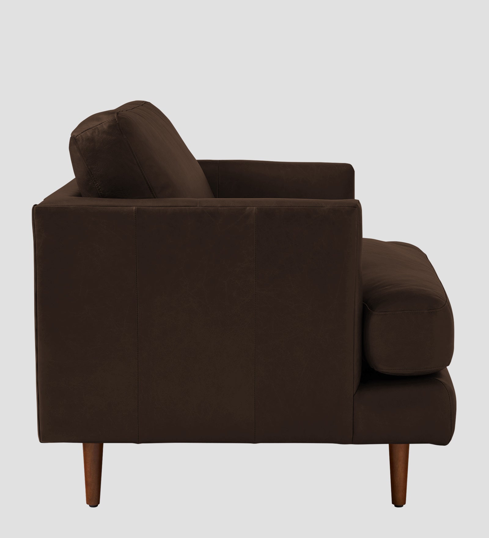 Sterio Leatherette 1 Seater Sofa In Carob Brown Colour - Febonic Living
