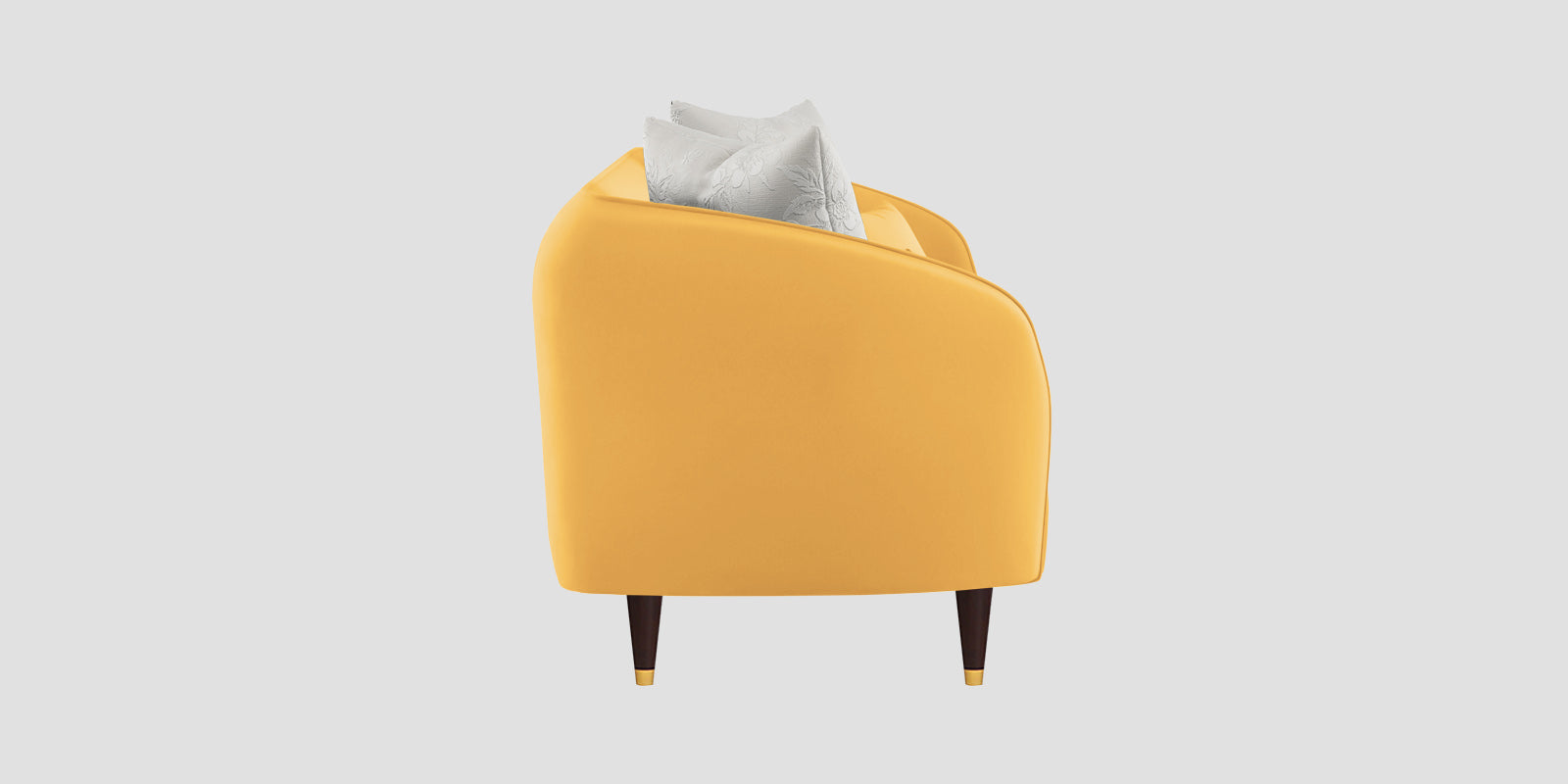 Hairo Velvet 3 Seater Sofa In Turmeric Yellow Colour - Febonic Living