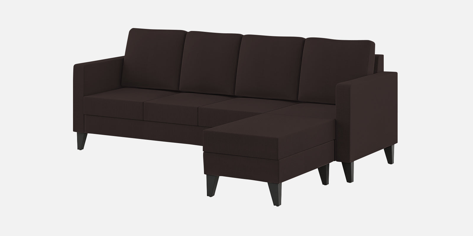 Nori Fabric LHS Sectional Sofa (3+Lounger) In Dark Brown Colour - Febonic Living
