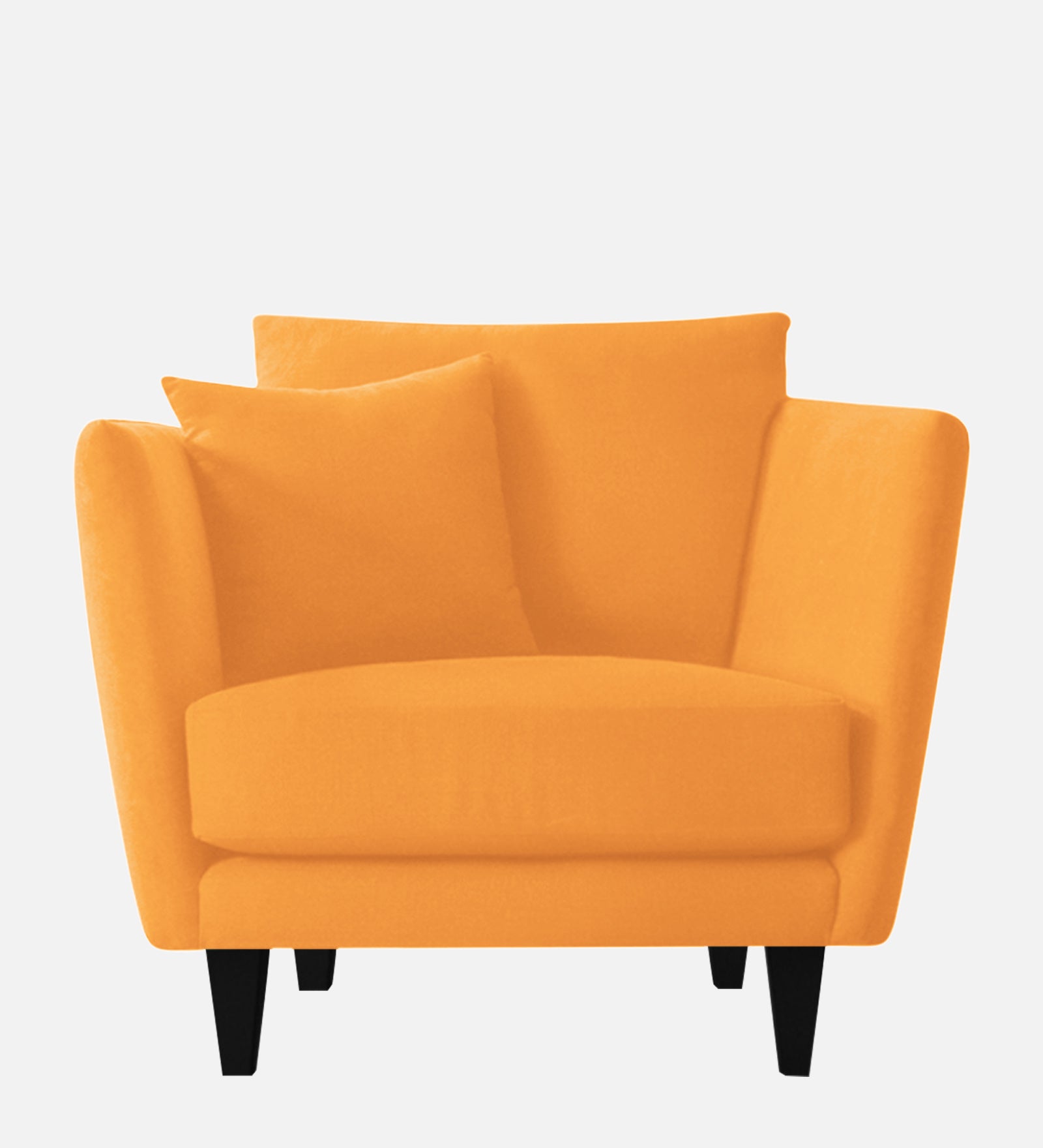 Norway Velvet 1 Seater Sofa In Tangerine Orange Colour - Febonic Living