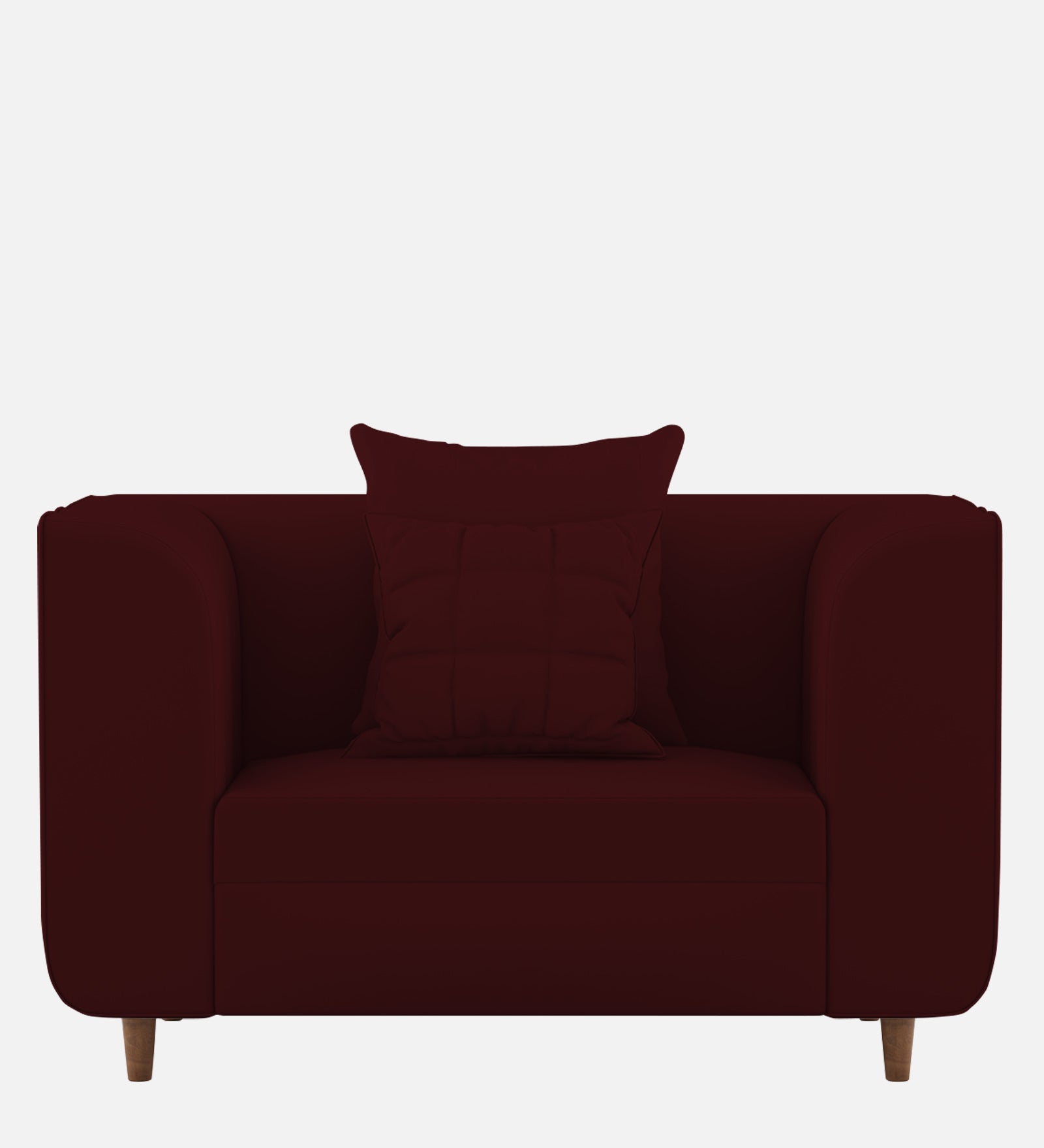 Sumo Velvet 1 Seater Sofa In Blood Maroon Colour - Febonic Living