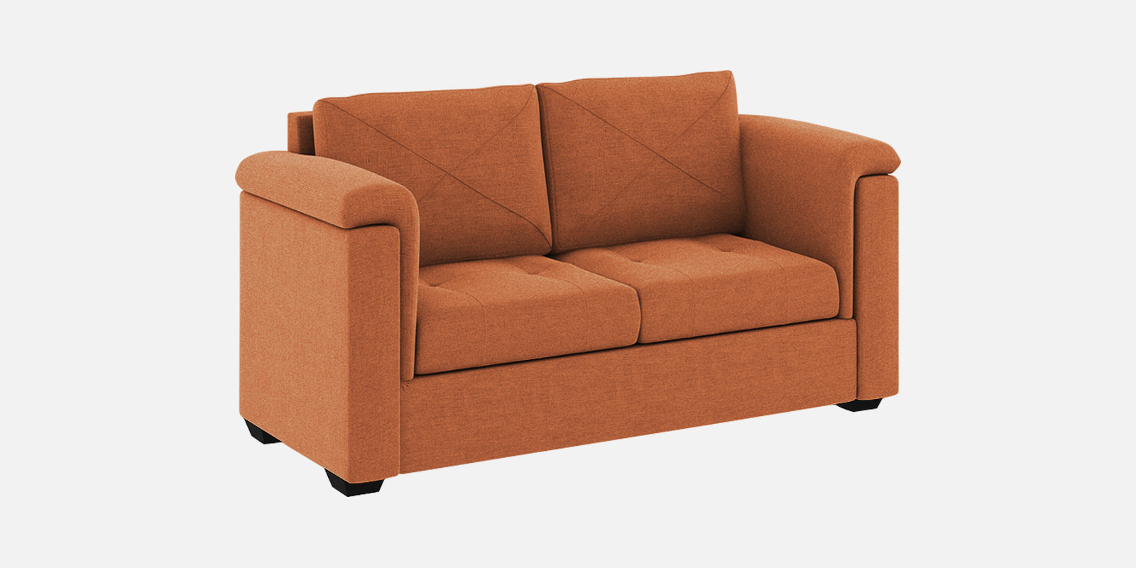 Andres Fabric 2 Seater Sofa In Safforn Orange Colour - Febonic Living