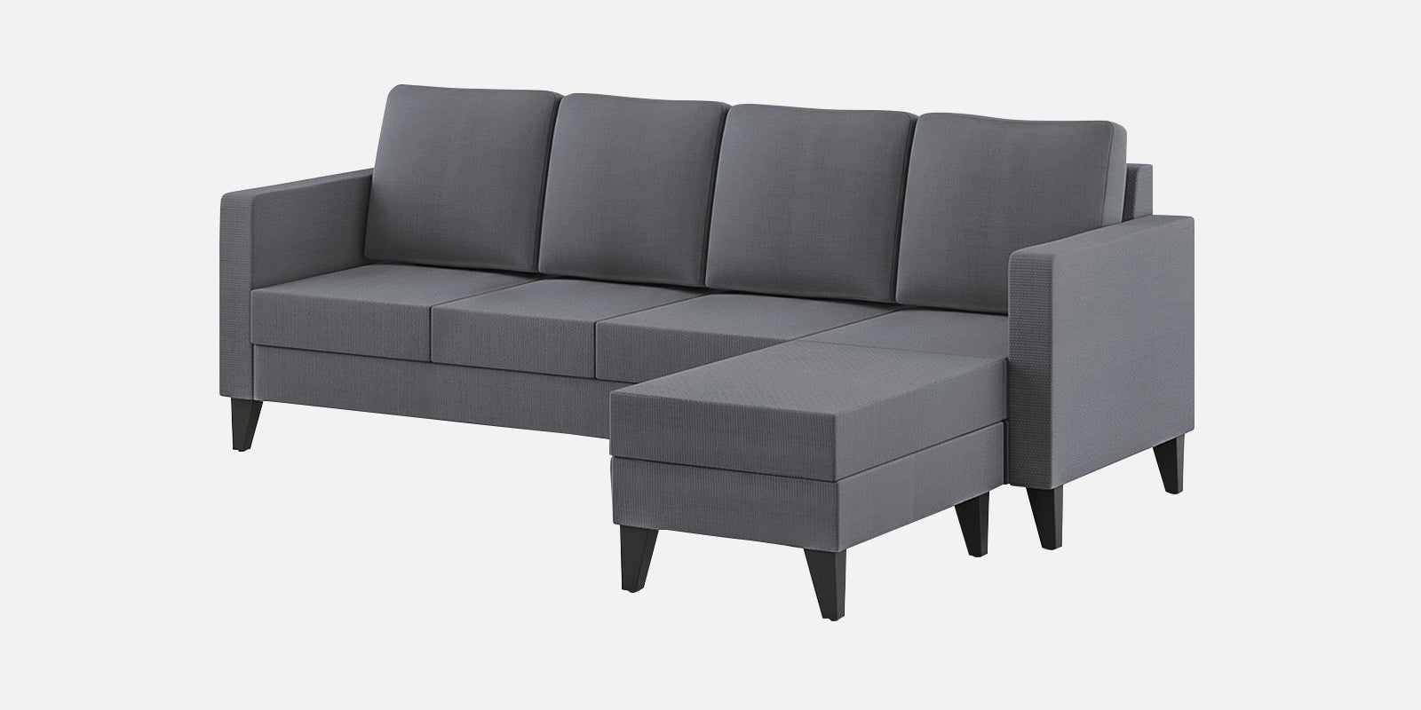 Nori Fabric LHS Sectional Sofa (3+Lounger) In Maba Grey Colour - Febonic Living