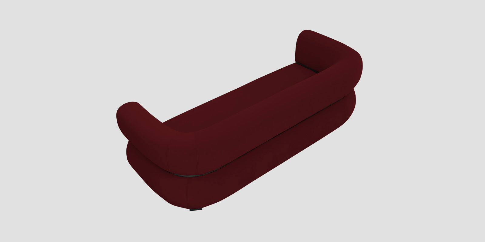 Kula Velvet 3 Seater Sofa In Dark Maroon Colour - Febonic Living
