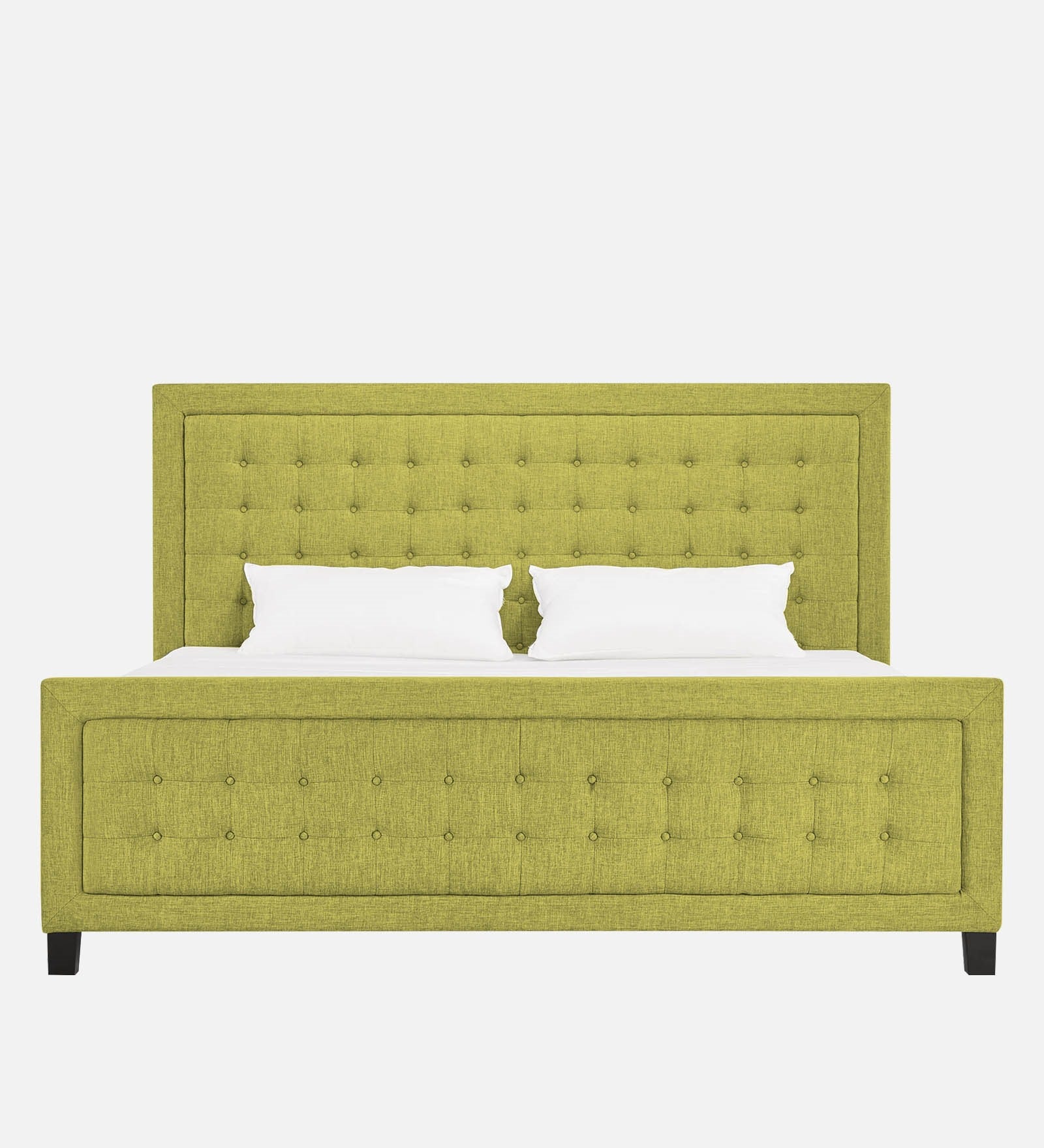 Kaster Fabric Upholstered King Size Bed In Parrot Green Colour - Febonic Living