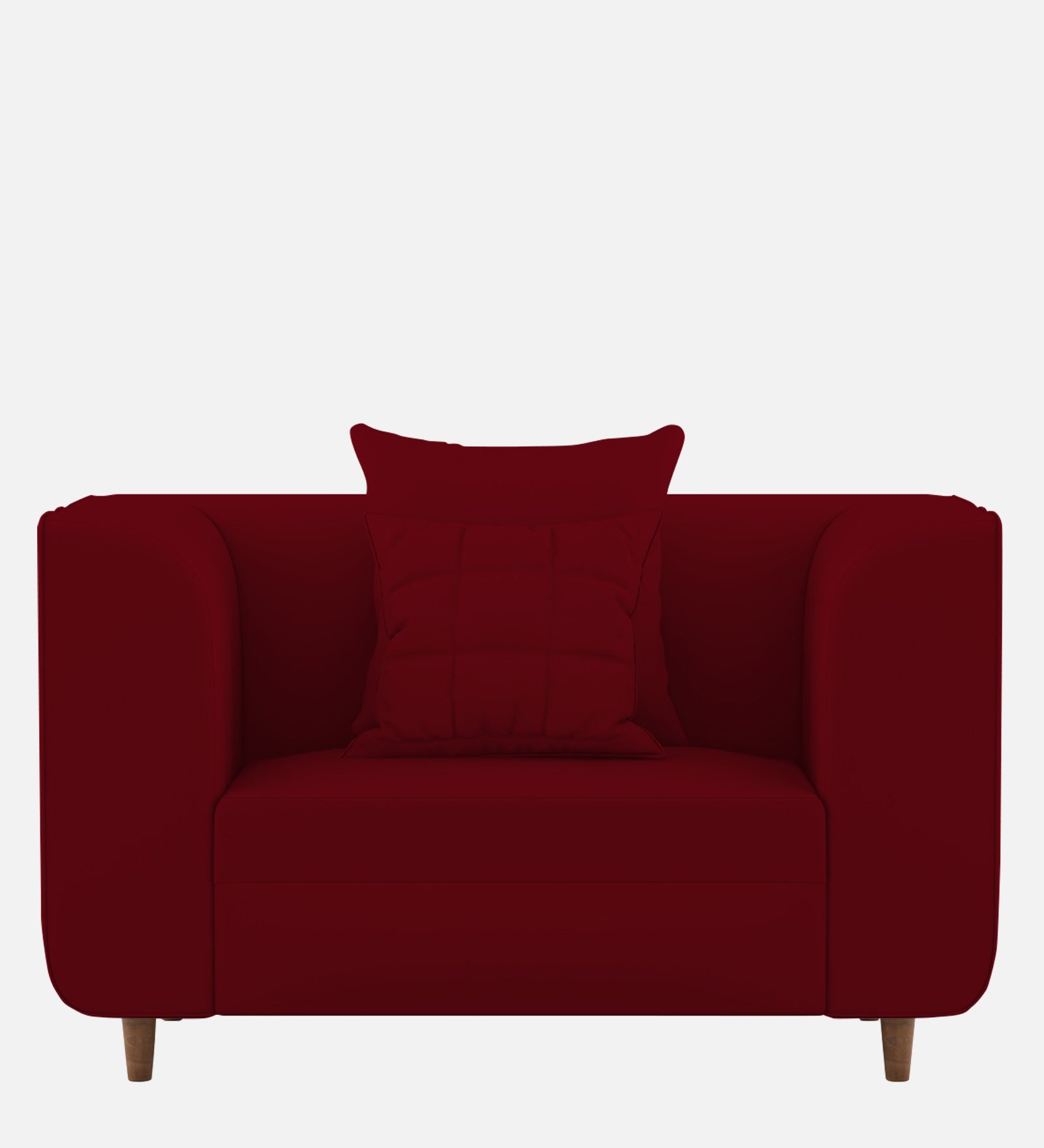 Sumo Velvet 1 Seater Sofa In Cherry Red Colour - Febonic Living