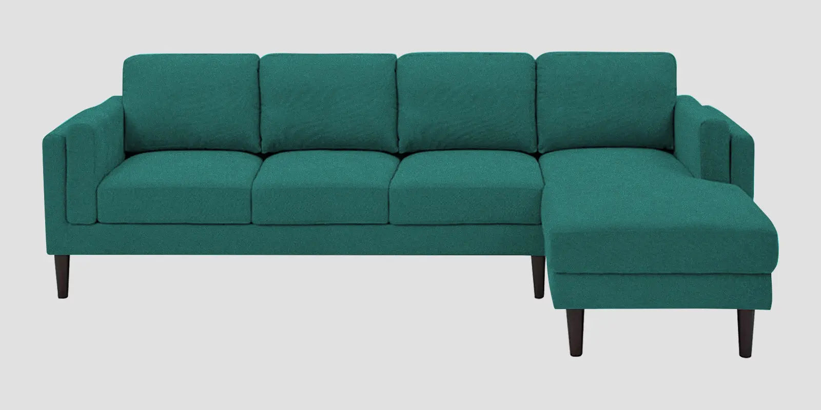Creata Fabric LHS Sectional Sofa (3+Lounger) In Sea Green Colour Febonic Living