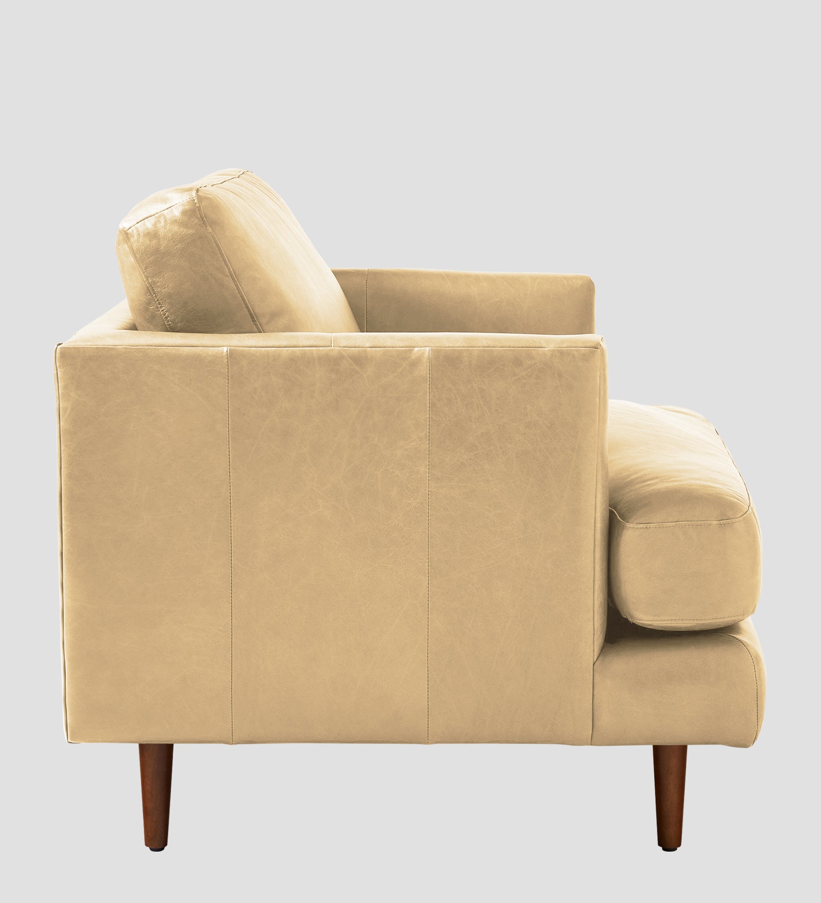 Sterio Leatherette 1 Seater Sofa In Peach Beige Colour - Febonic Living