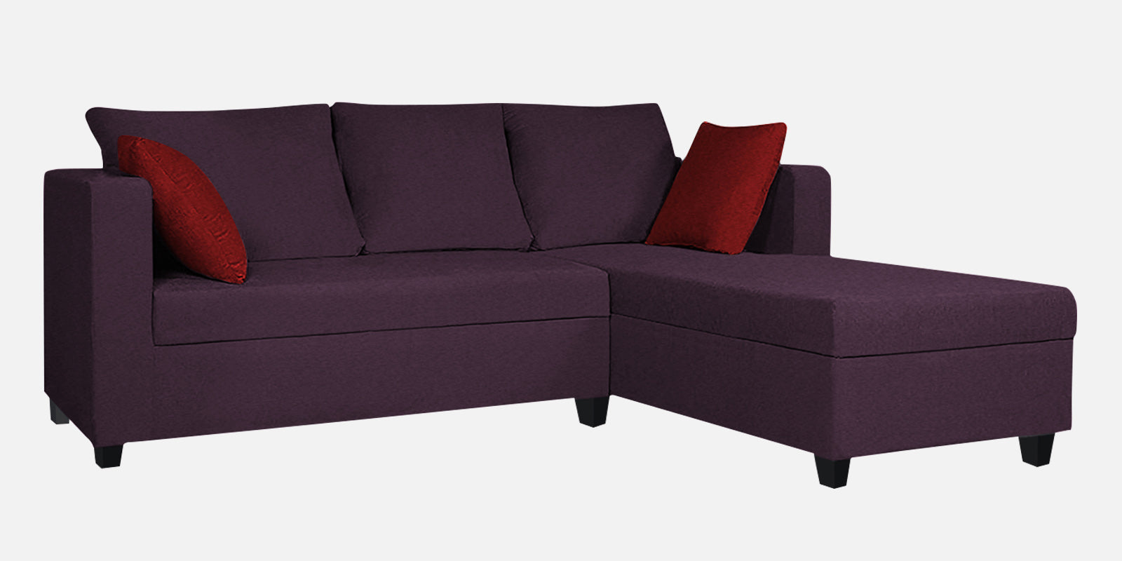 Nebula Fabric LHS Sectional Sofa (2+Lounger) In Greek Purple Colour - Febonic Living