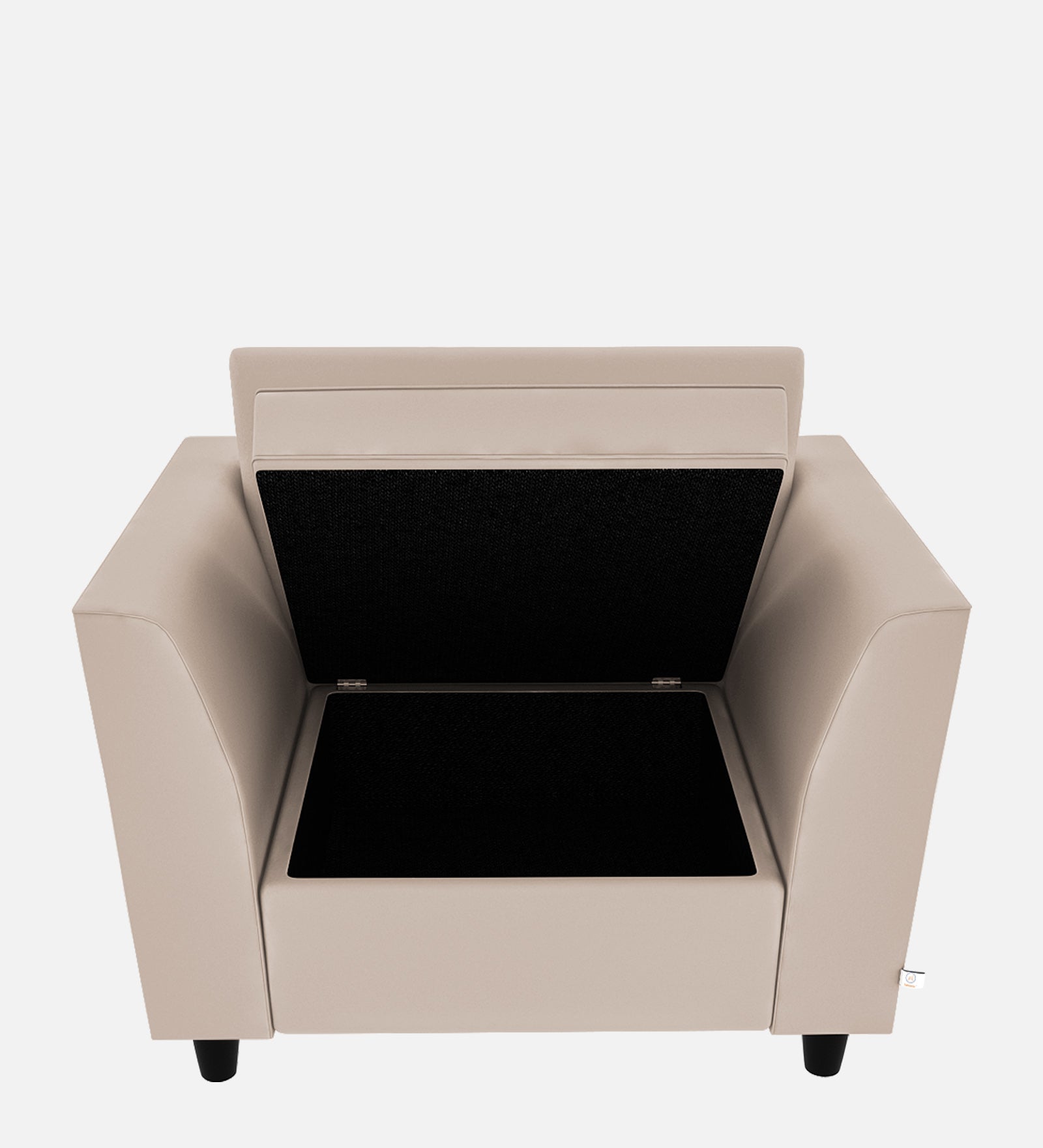 Bristo Velvet 1 Seater Sofa In Camel Beige Colour With Storage - Febonic Living