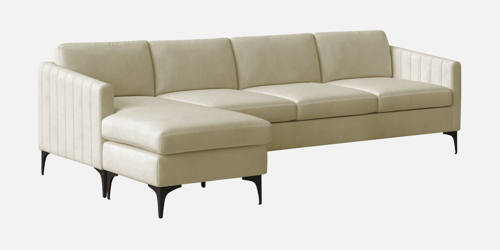 Haru Fabric RHS Sectional Sofa (3+Lounger) In Warm White Colour - Febonic Living