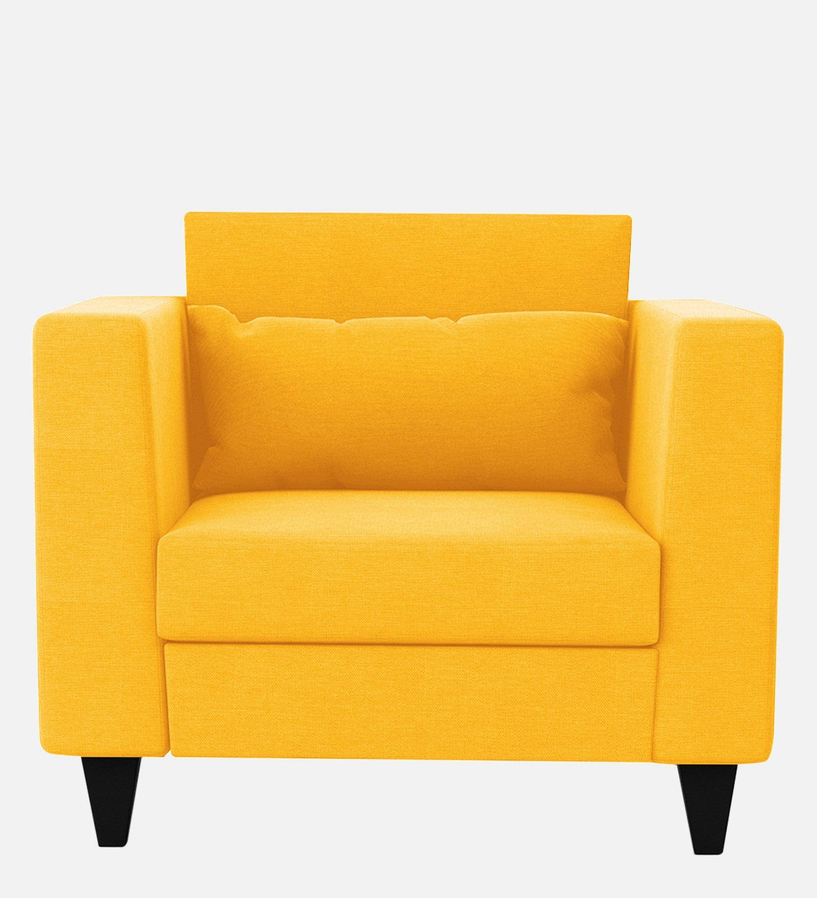 Nipul Fabric 1 Seater Sofa In Bold Yellow Colour