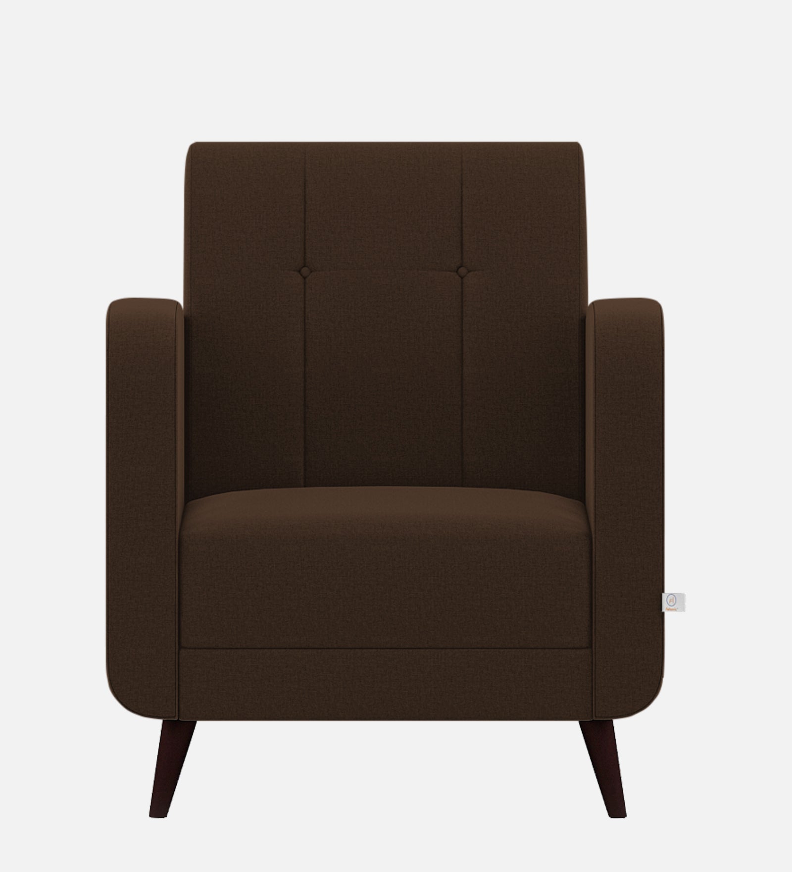 Wiki Velvet 1 Seater Sofa in Chocolate Brown Colour