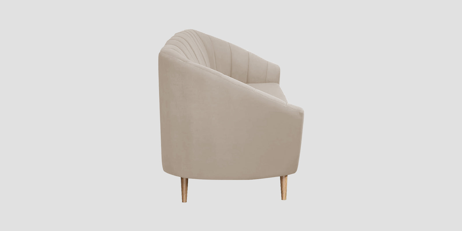 Kaylee Velvet 3 Seater Sofa In Cream Beige Colour - Febonic Living