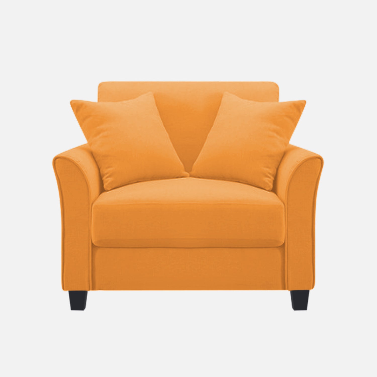 Daroo Velvet 1 Seater Sofa In Tangerine Orange Colour - Febonic Living