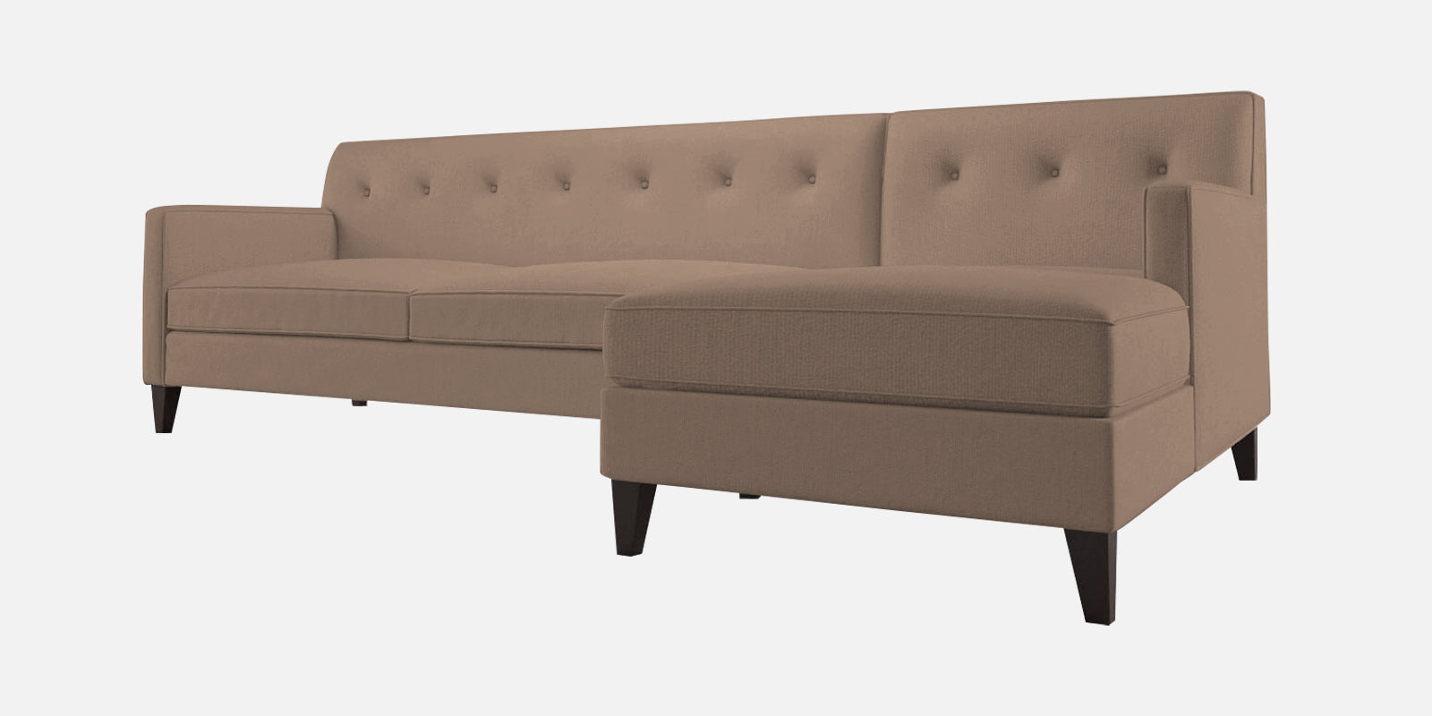 Miller Fabric LHS Sectional Sofa (3+Lounger) In Cookie Beige Colour - Febonic Living