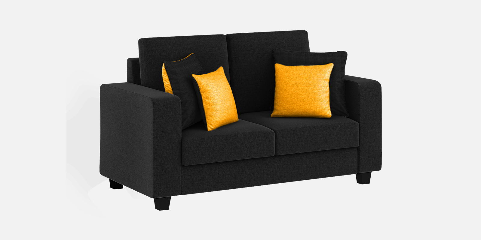 Nabi Fabric 2 Seater Sofa In Zed Black Colour