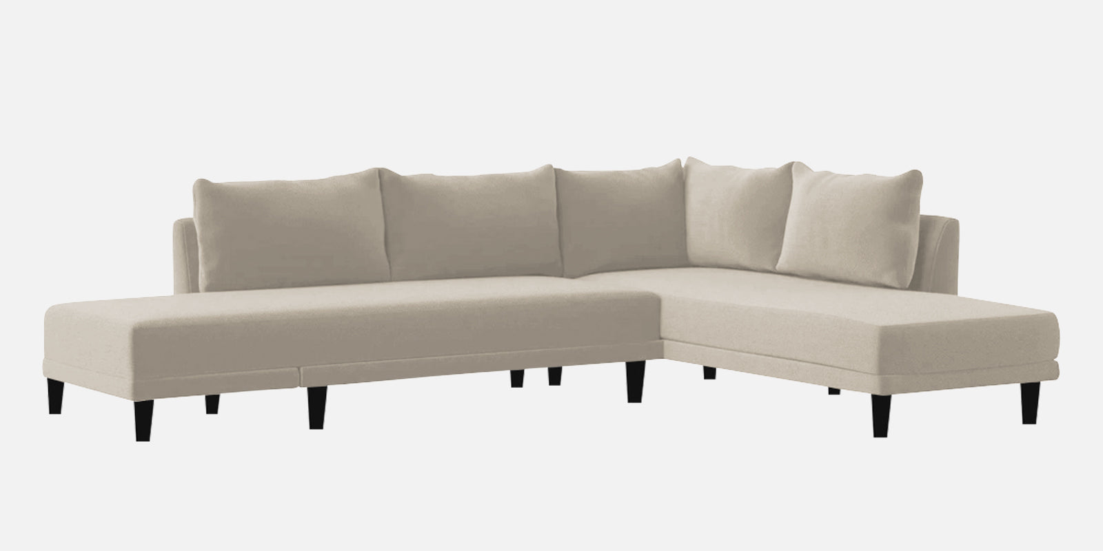 Ira Fabric LHS 6 Seater Convertible Sofa Cum Bed In Ivory Cream Colour - Febonic Living